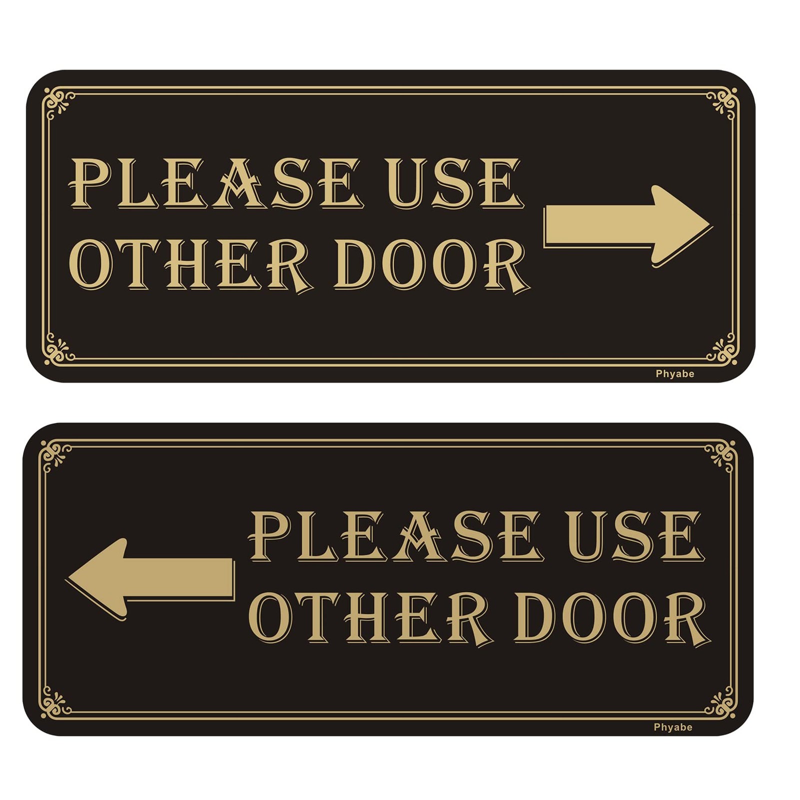 11×5 Inch Please Use Other Door Acrylic Sign Left & Right Arrow Adhesive Tape