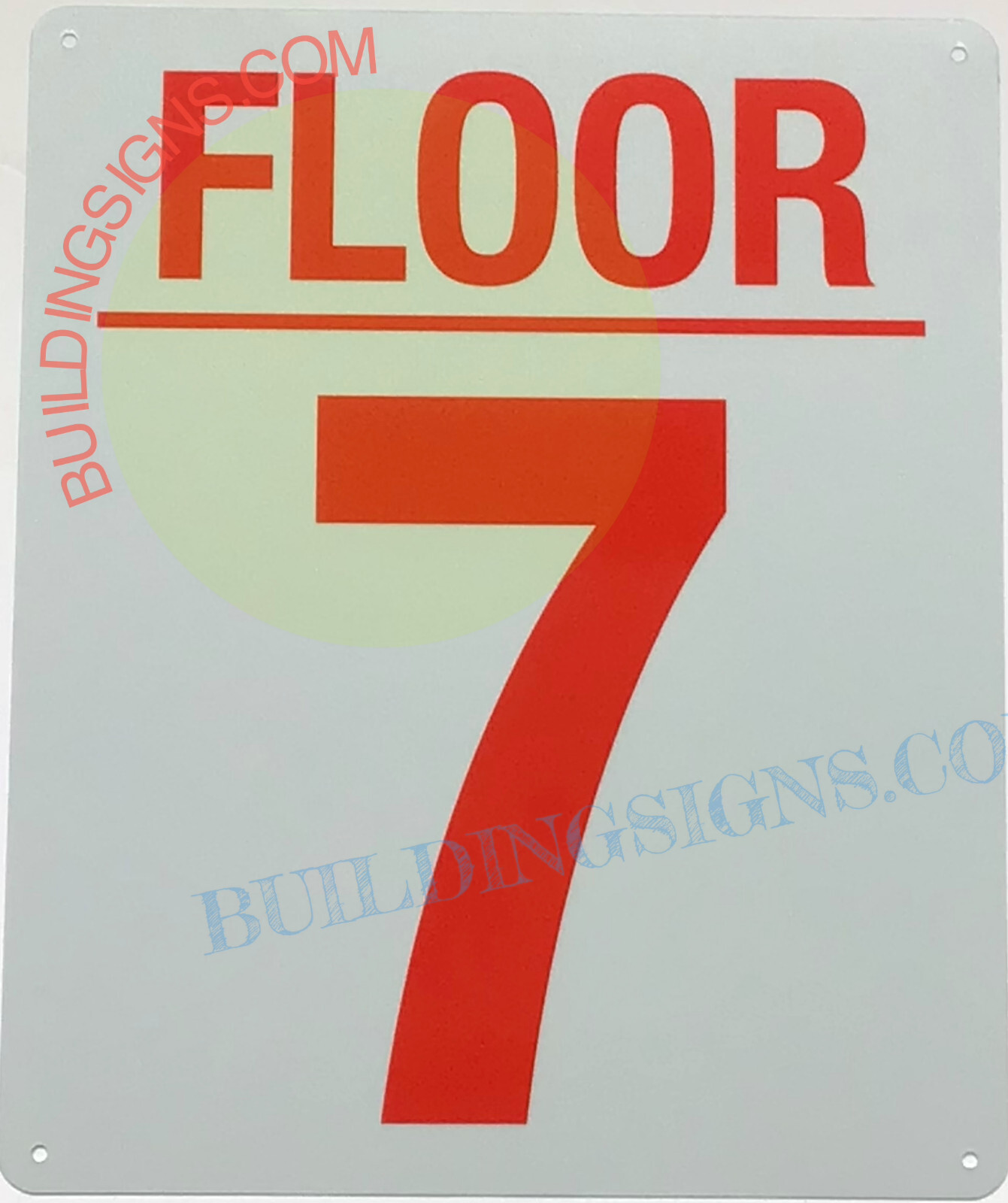 7 FLOOR SIGN (10×12, White, Aluminum) -REF24-1027