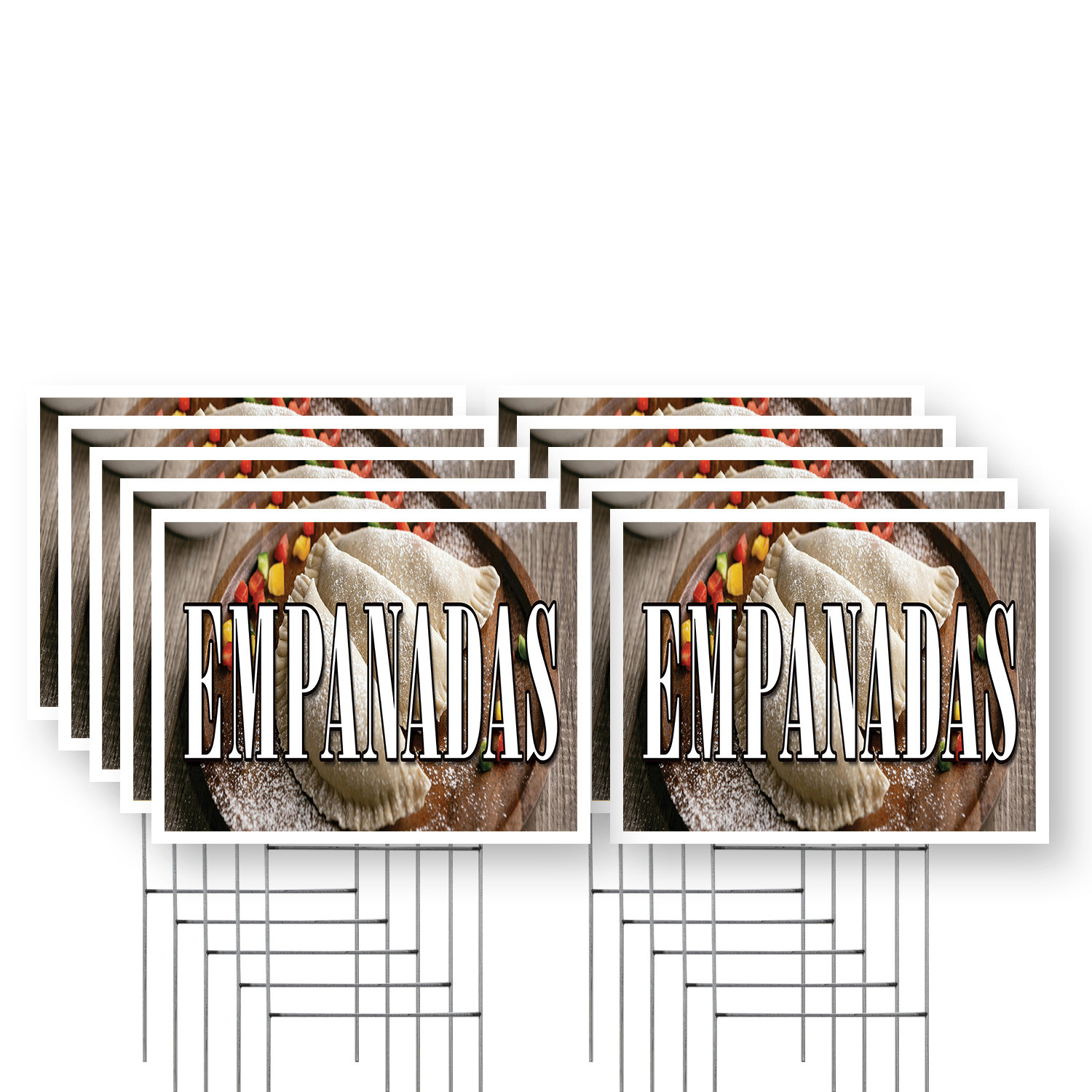 Empanadas Yard Sign Freshly Made Snacks, Latin Cuisine, Street Food