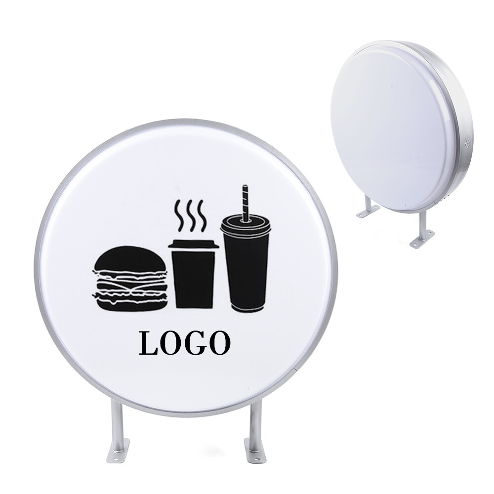 Round LED Light Box Double Sided Advertising Illuminated Projecting Sign Outdoor