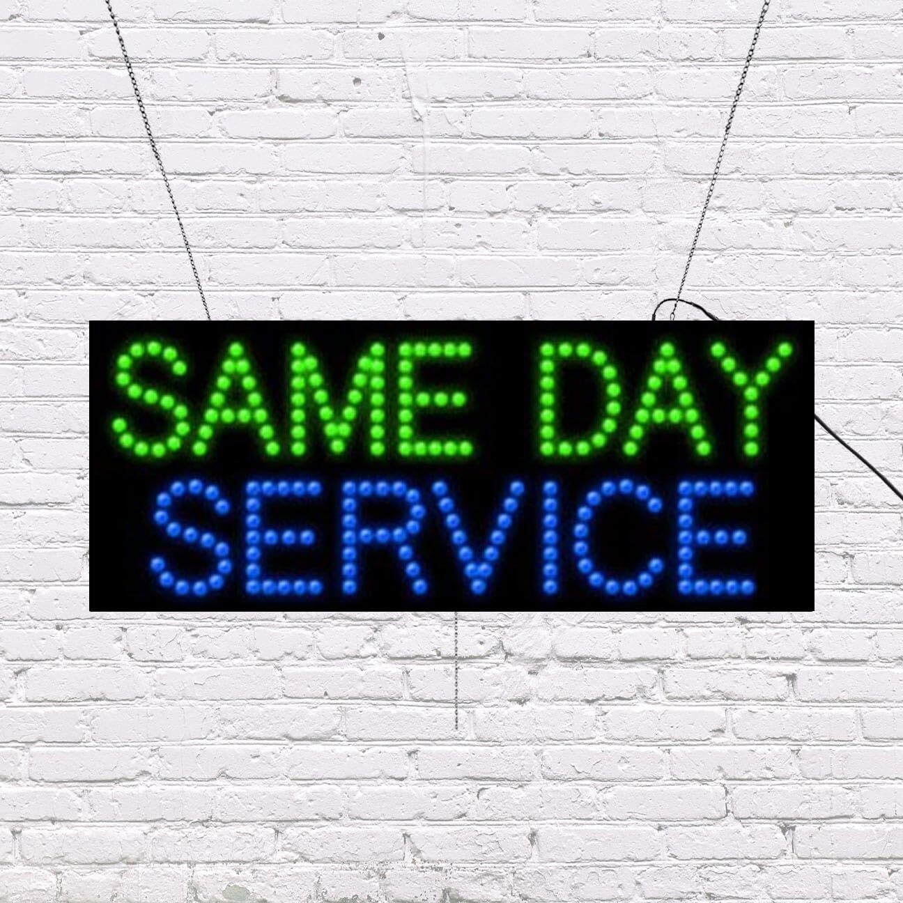 LED Same Day Service Sign | Light Up Sign | 11″H x 27″W x 2″D