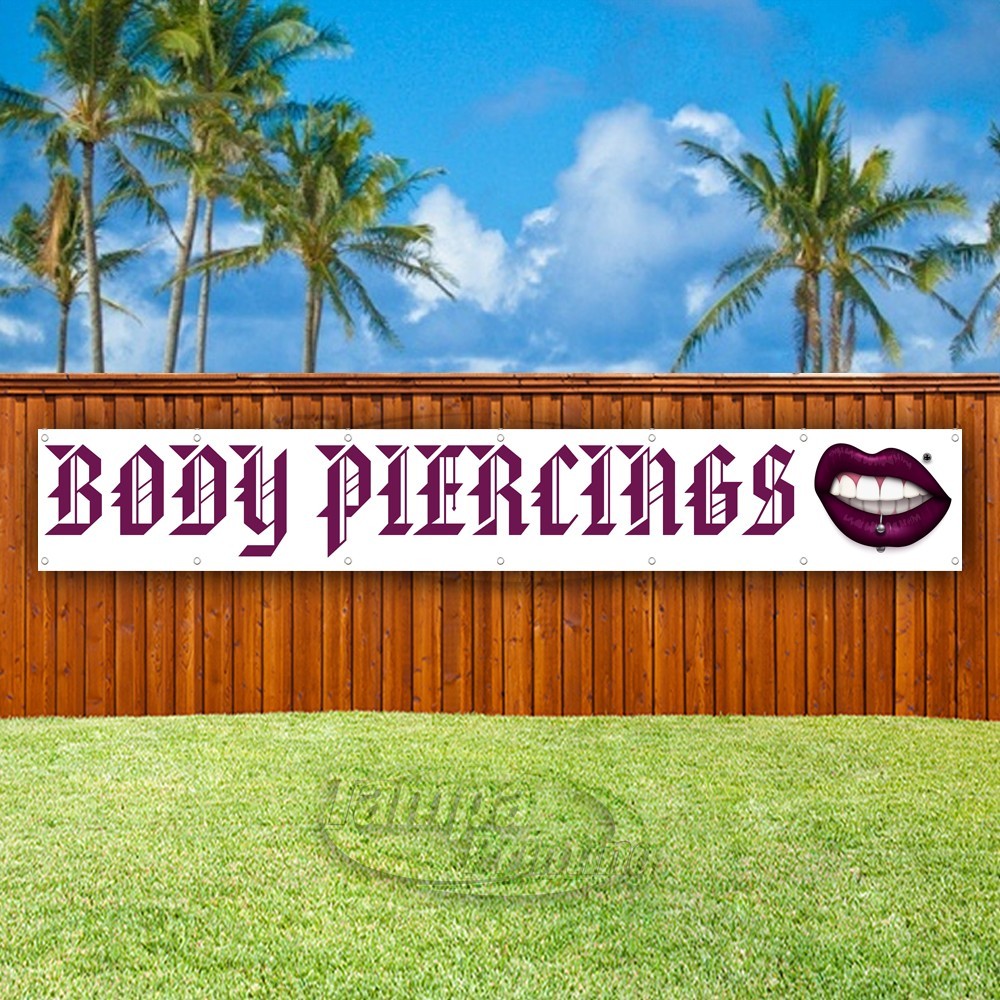 BODY PIERCINGS Advertising Tattoo Business Vinyl Banner Flag Sign USA XL02066