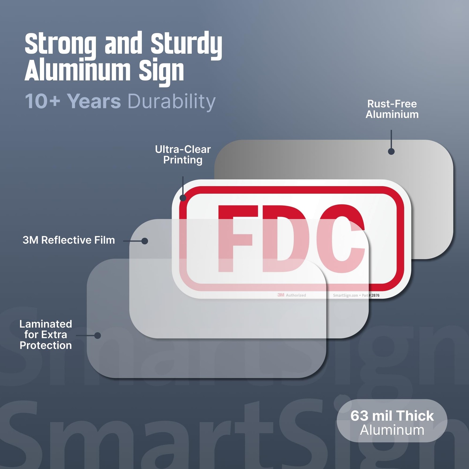 6″ x 12″ Fire Department Connection FDC Sign, 63 mil, 3M Laminated Engineer G…