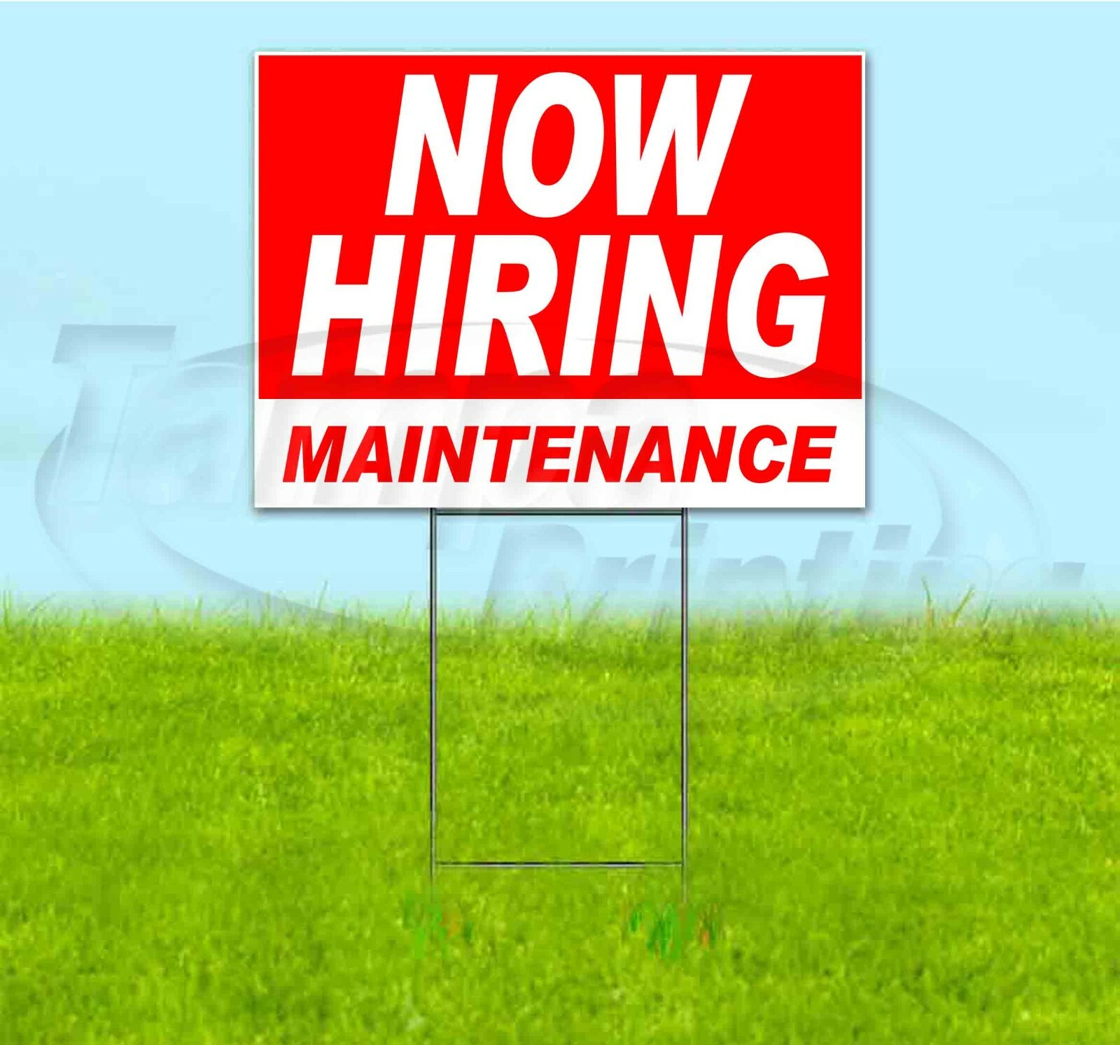 NOW HIRING MAINTENANCE 18×24 Yard Sign WITH STAKE Corrugated Bandit USA BUSINESS
