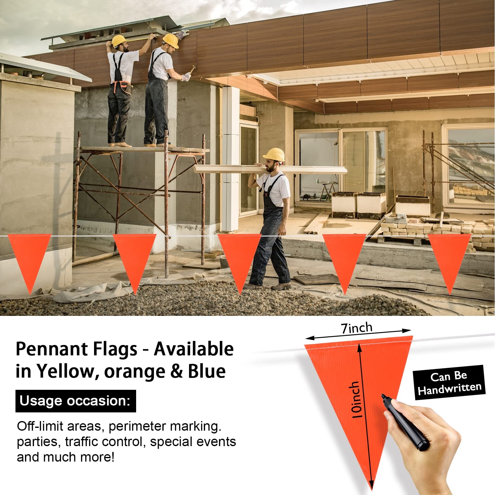Pennant Safety Flags, Flagging Banner Warning Flags, Marking Flag on String for