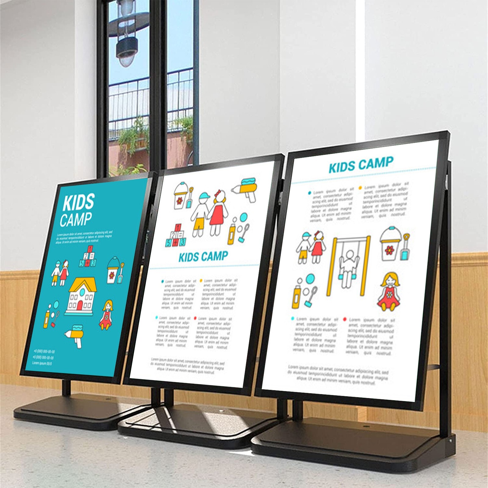 24″x36″ Heavy-Duty Outdoor/Indoor Water Filled Base Windproof Sign Poster Holder