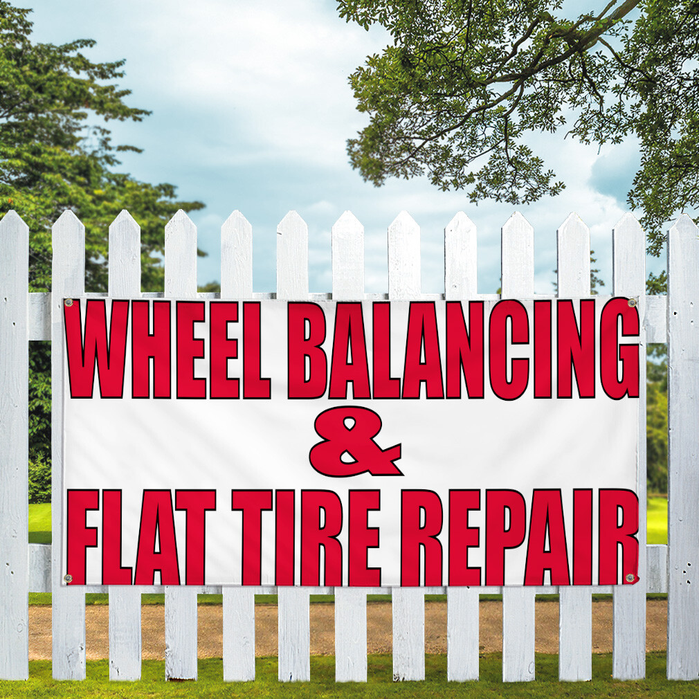 Vinyl Banner Multiple Sizes Wheel Balancing & Flat Tire Repair #2 Automotive