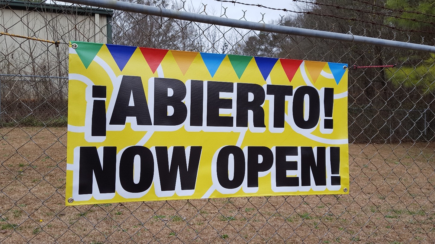 ABIERTO NOW OPEN Banner Sign Display Flag Store Restaurant Shop Vinyl Anuncio