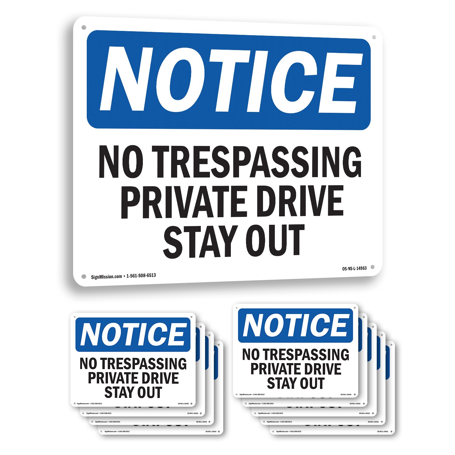 No Trespassing Private Drive Stay Out OSHA Notice Sign Or Decal – 5 or 10 Pack