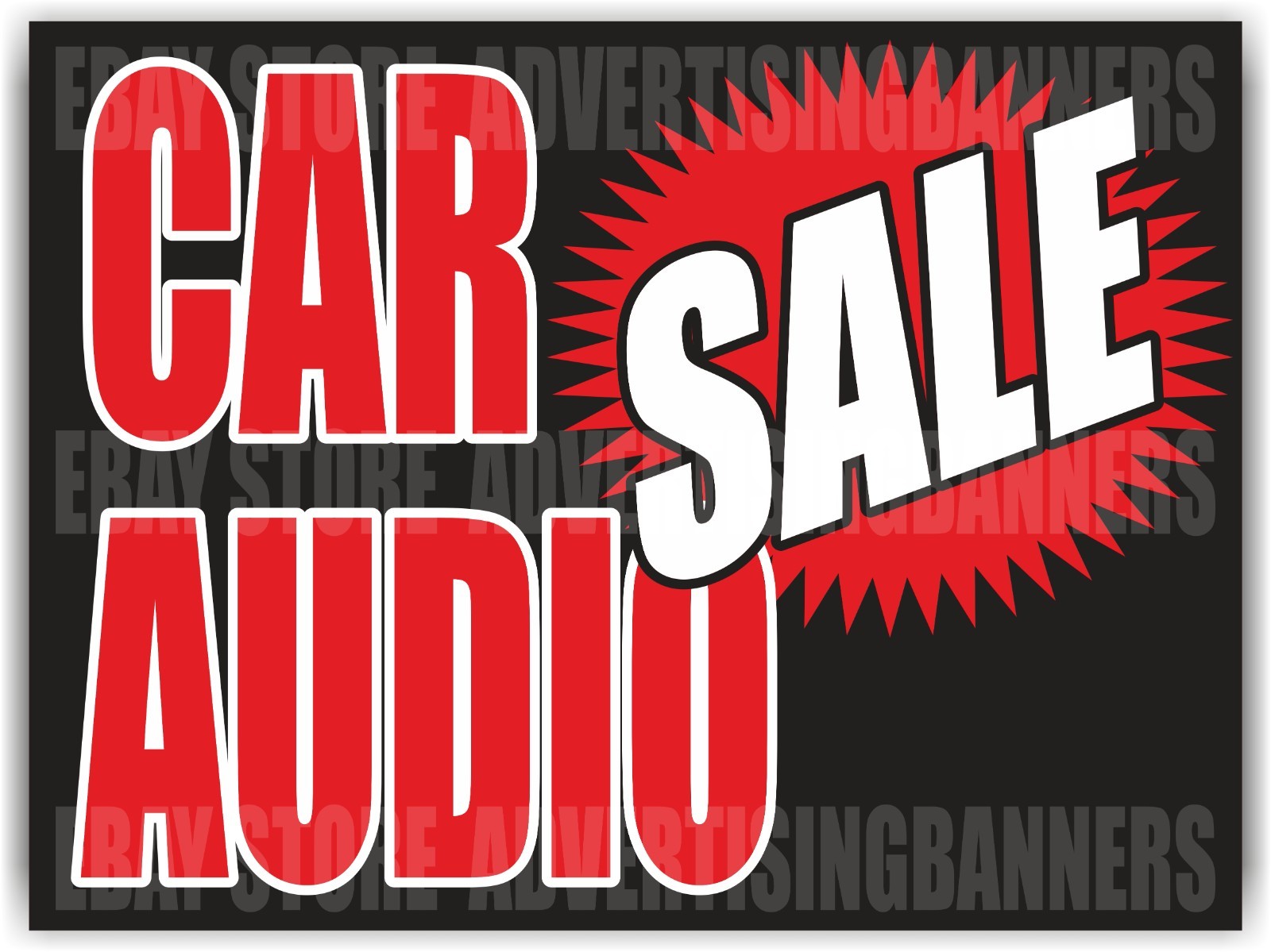 CAR AUDIO SALE Yard Sign with H-Stakes Stereo Speakers Service Auto Sound