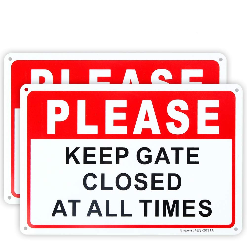 2-Pack Please Keep Gate Closed at All Times Sign 10″X 7″ .04″ Aluminum Reflectiv
