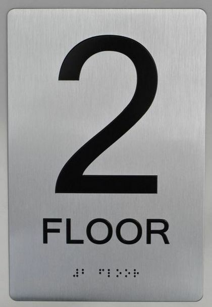 2nd Floor SIGN-(Aluminium, Brush Silver,size 6×9) The sensation line–REF24-1027