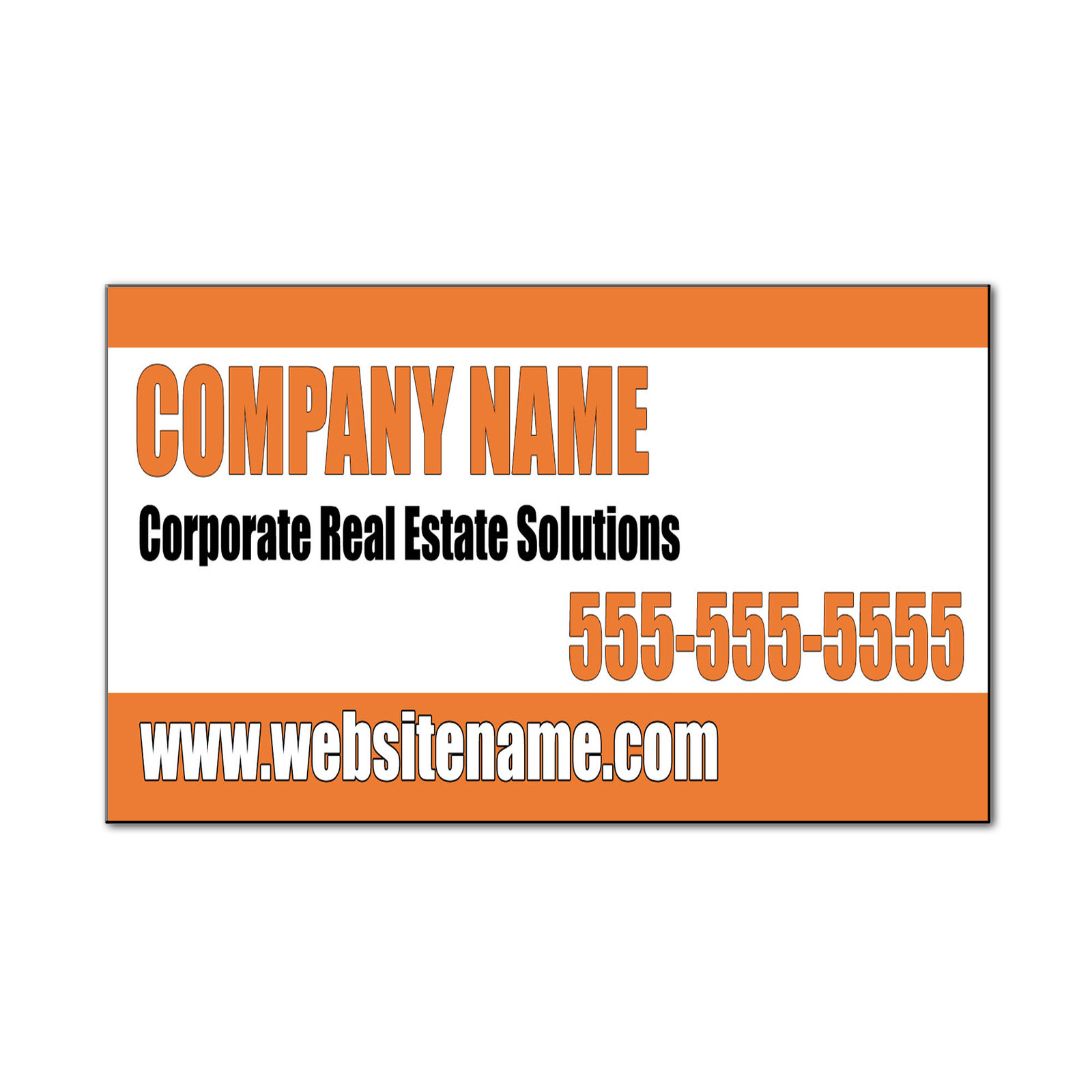 Company Name Corporate Real Estate Corrugated Car Door Magnet Sign-QTY 2