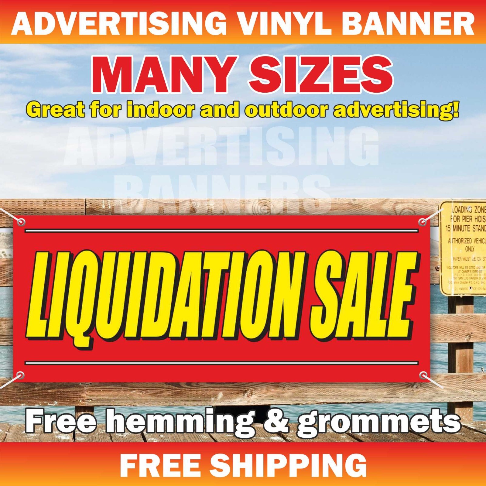 LIQUIDATION SALE Advertising Banner Vinyl Mesh Sign Discount EVERYTHING MUST GO