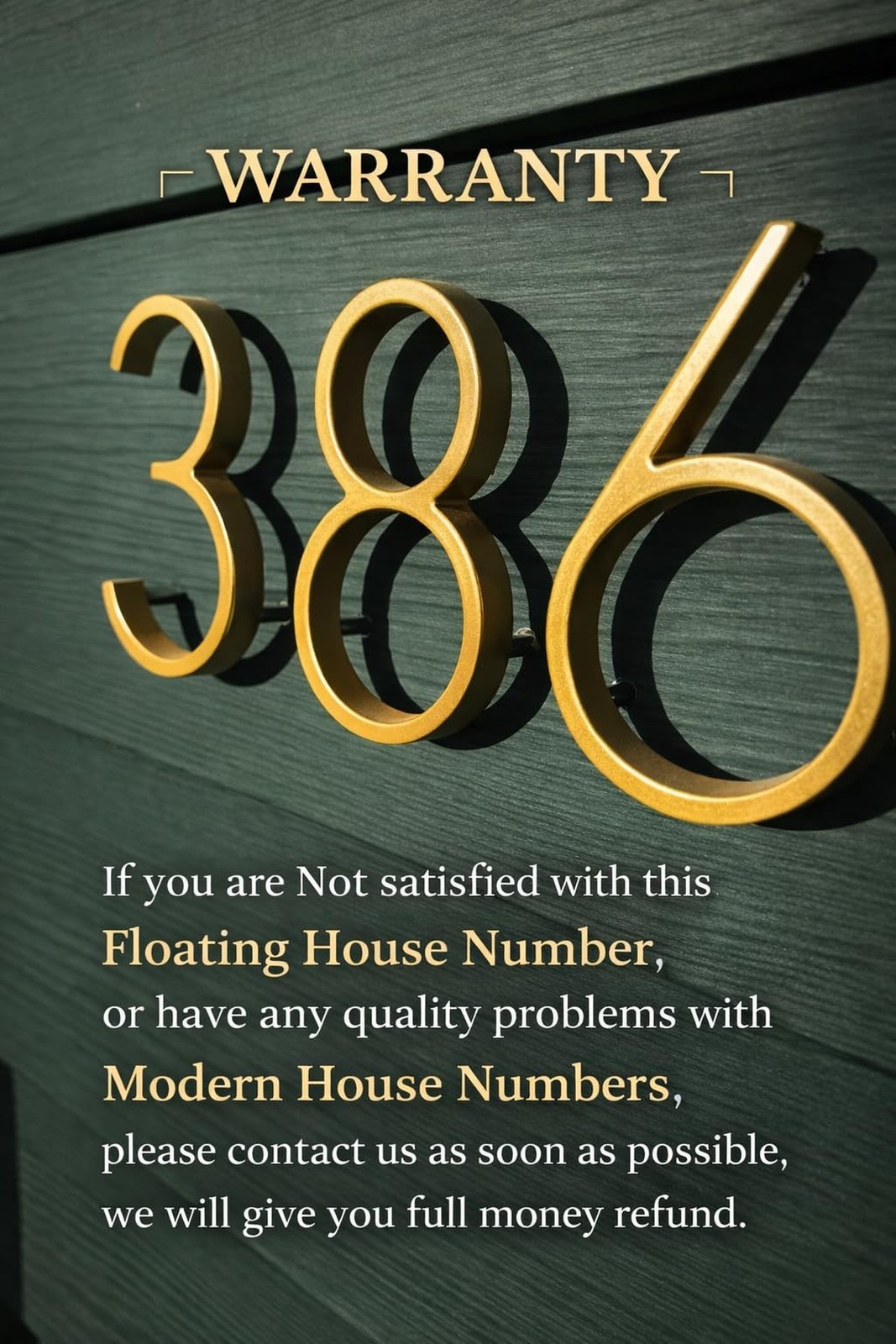 6 inch Modern House Numbers – Heavy-Duty Zinc Alloy Address Numbers with A