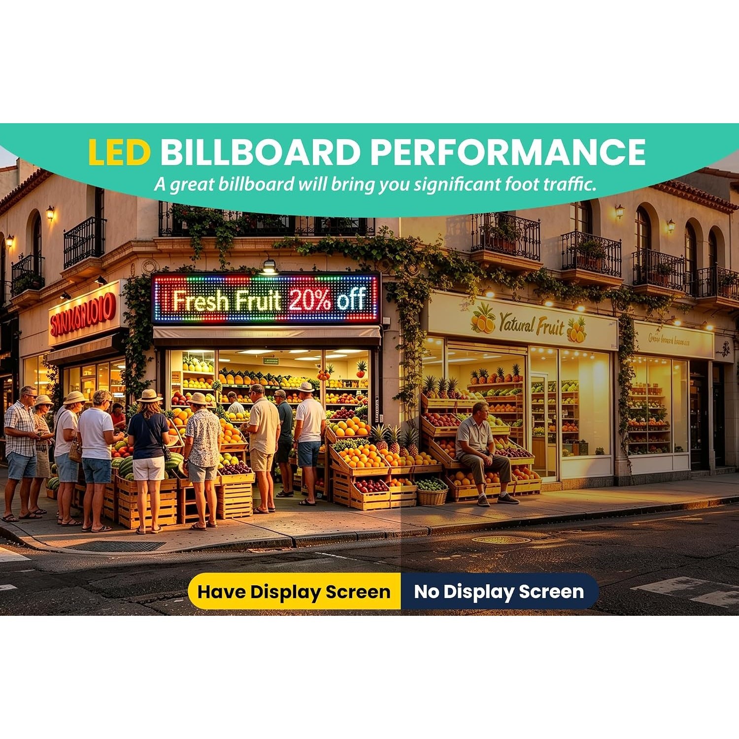 P10 Outdoor LED Sign 39×8 Full Color Programmable Scrolling Message Board WiFi