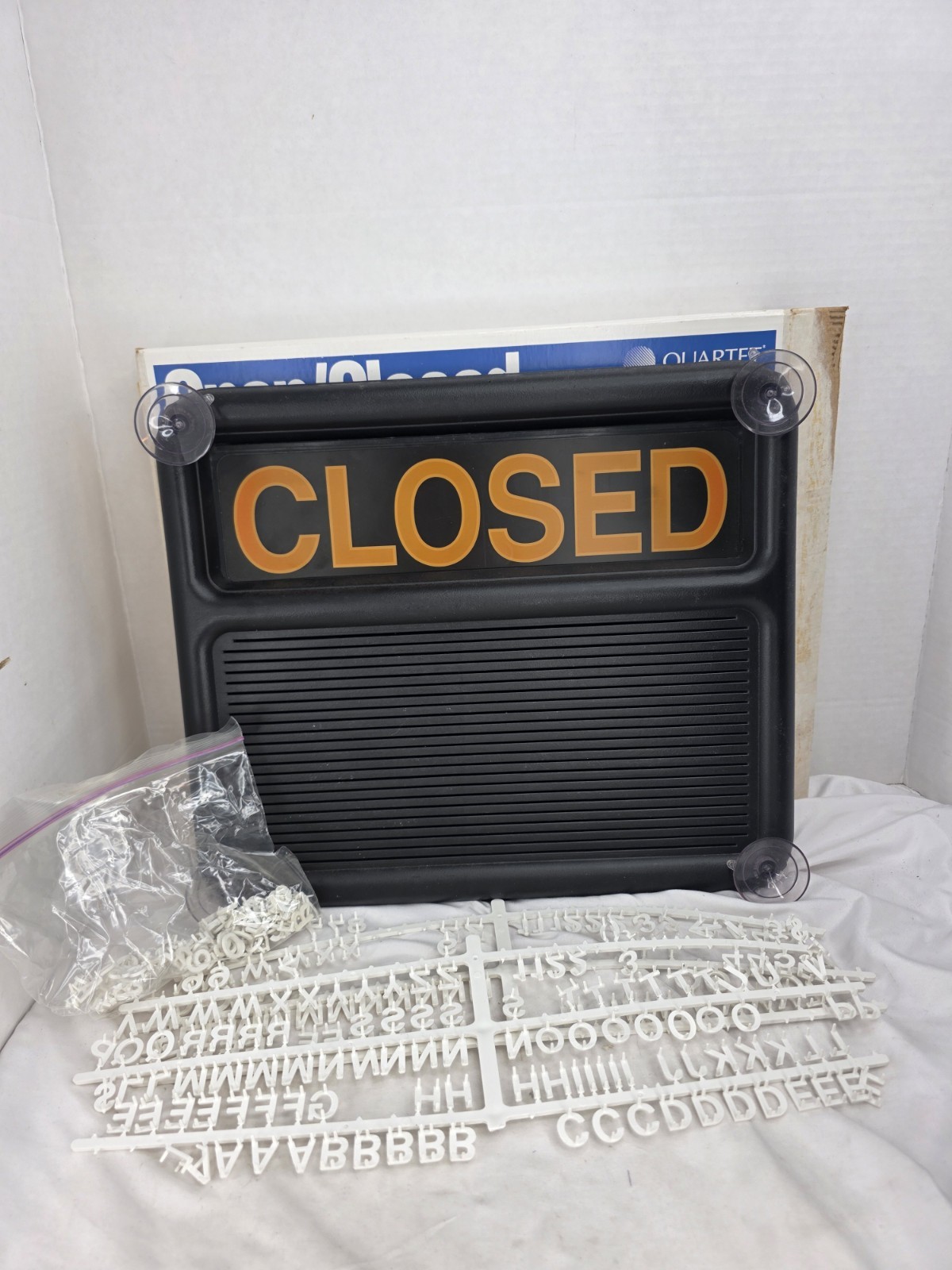 Open and Close Sign Plastic Stick on Window Plastic Quartet