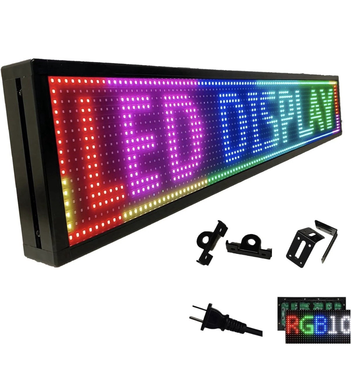 P6 LED Sign 40″X8″ Scrolling Display Board Outdoor RGB 7-Color Programmable