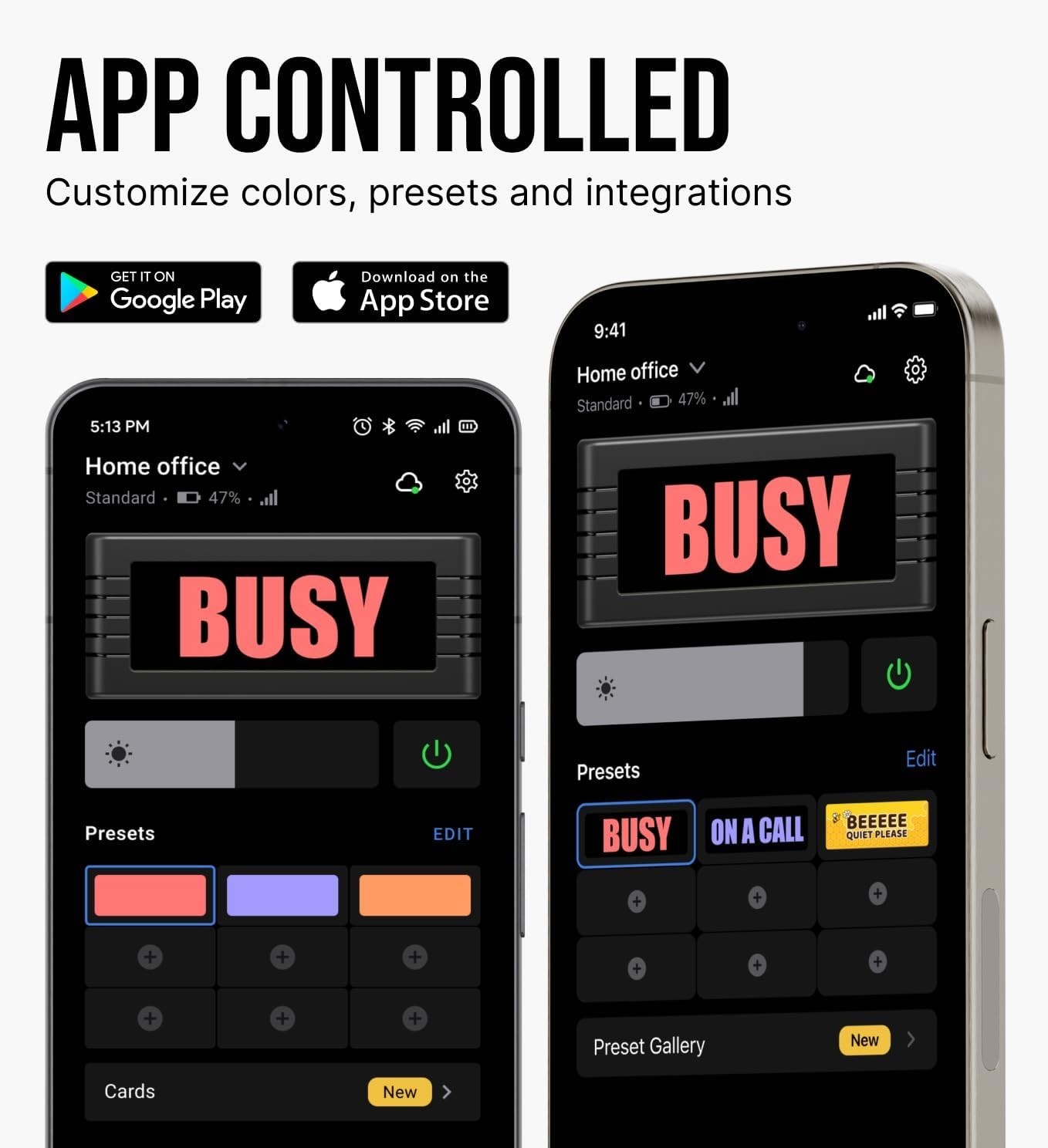 S App-Controlled Do Not Disturb and On Air Sign, Rechargeable, Automations