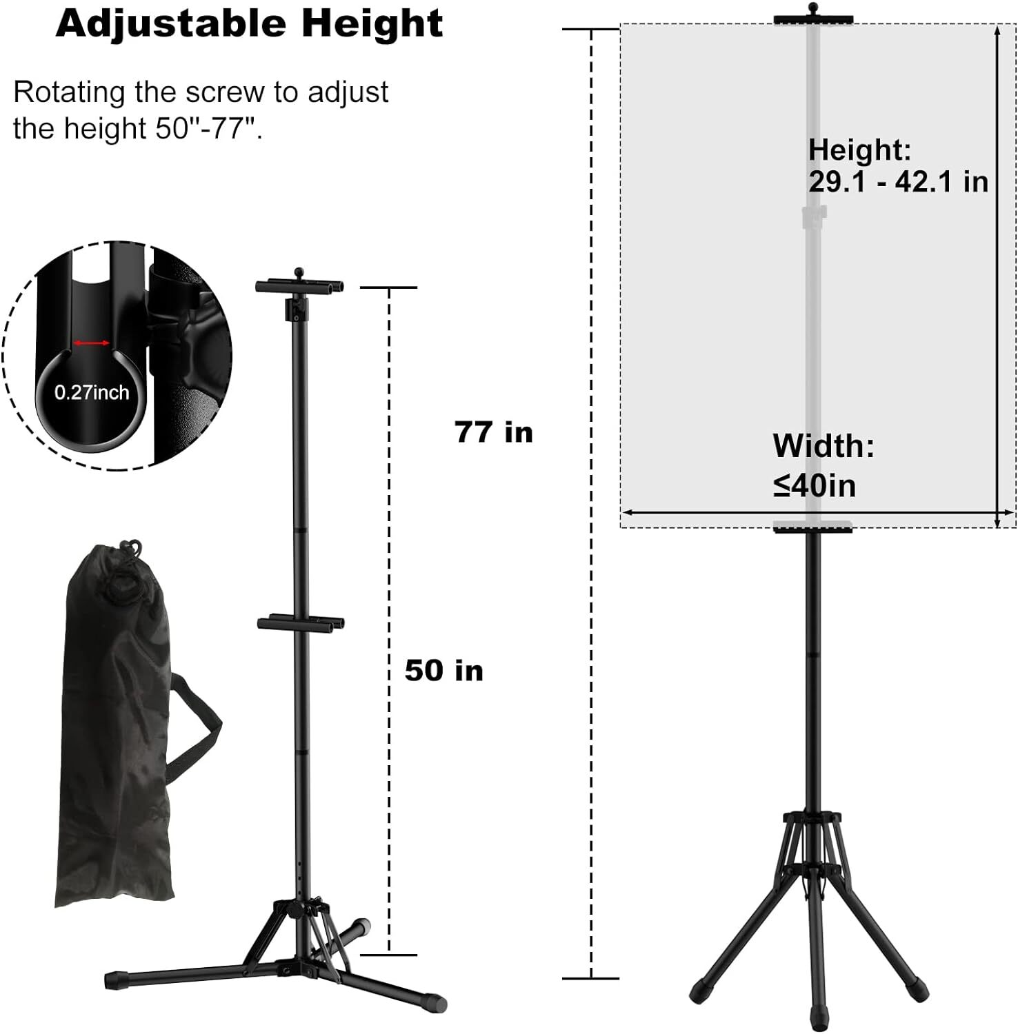 2Pack Double-Sided Sign Holder,Advertising Display Tripod Poster Black