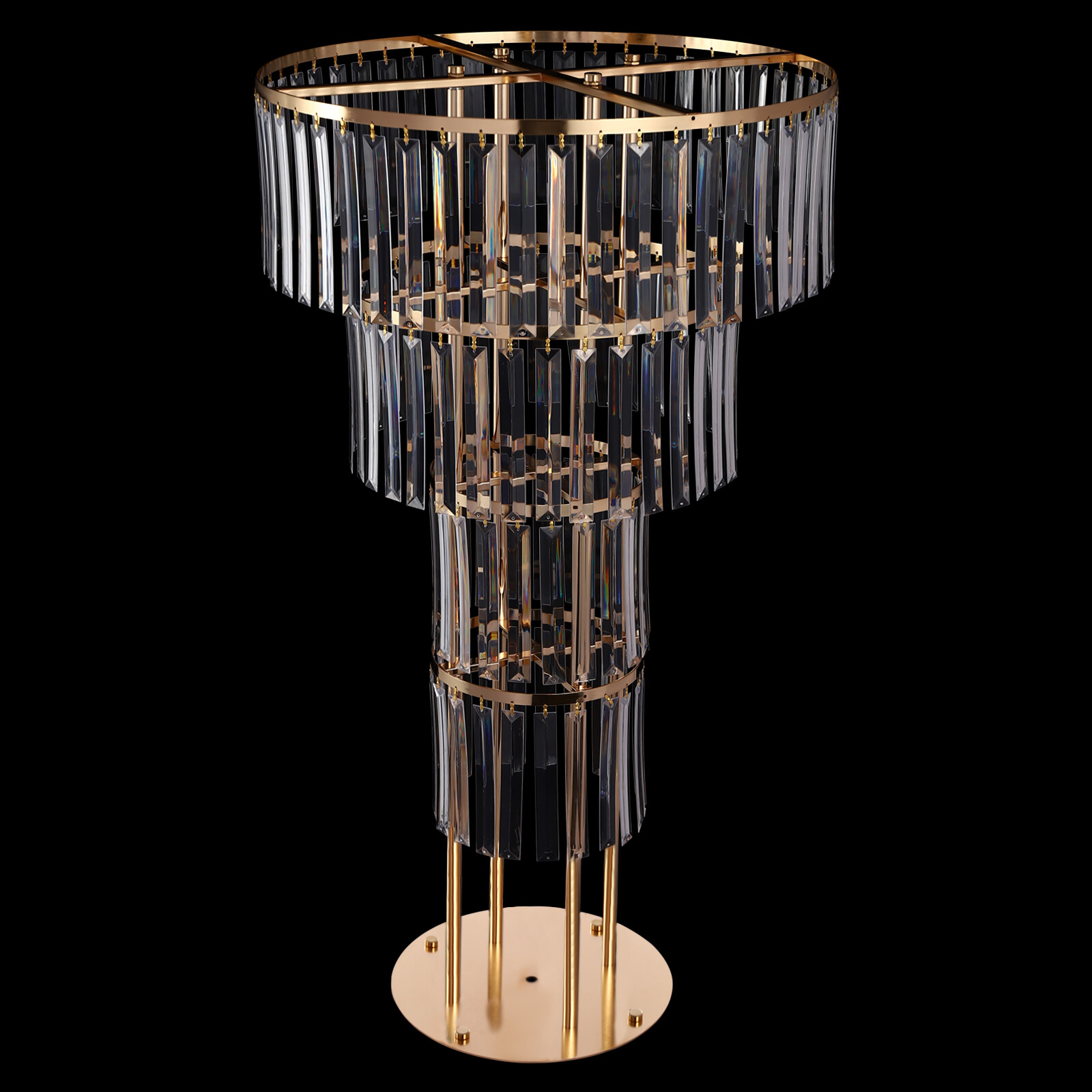 Wedding Gold Crystal Flower Stand, Round Pedestal Stand, Crystal Flower Stand