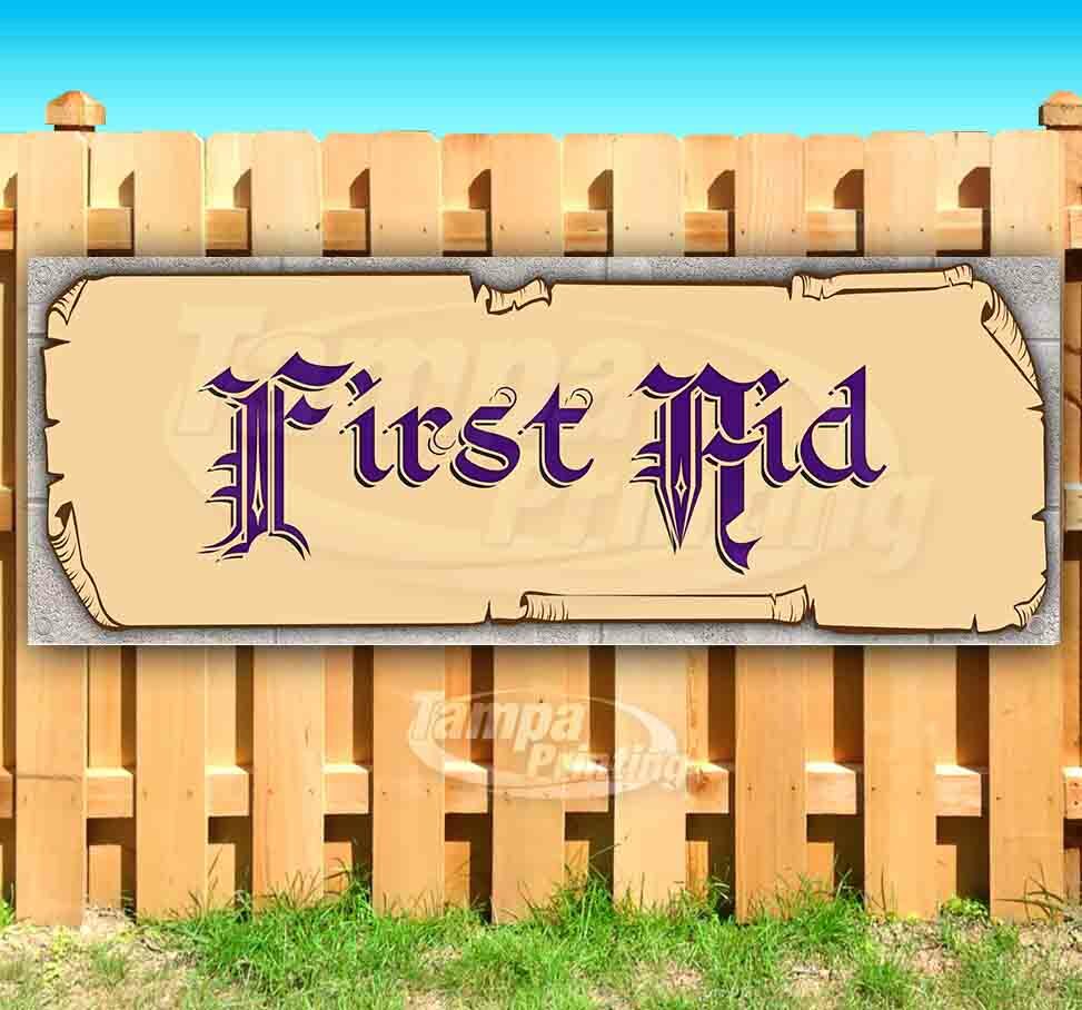 FIRST AID Advertising Vinyl Banner Flag Sign Many Sizes Available MEDIEVAL