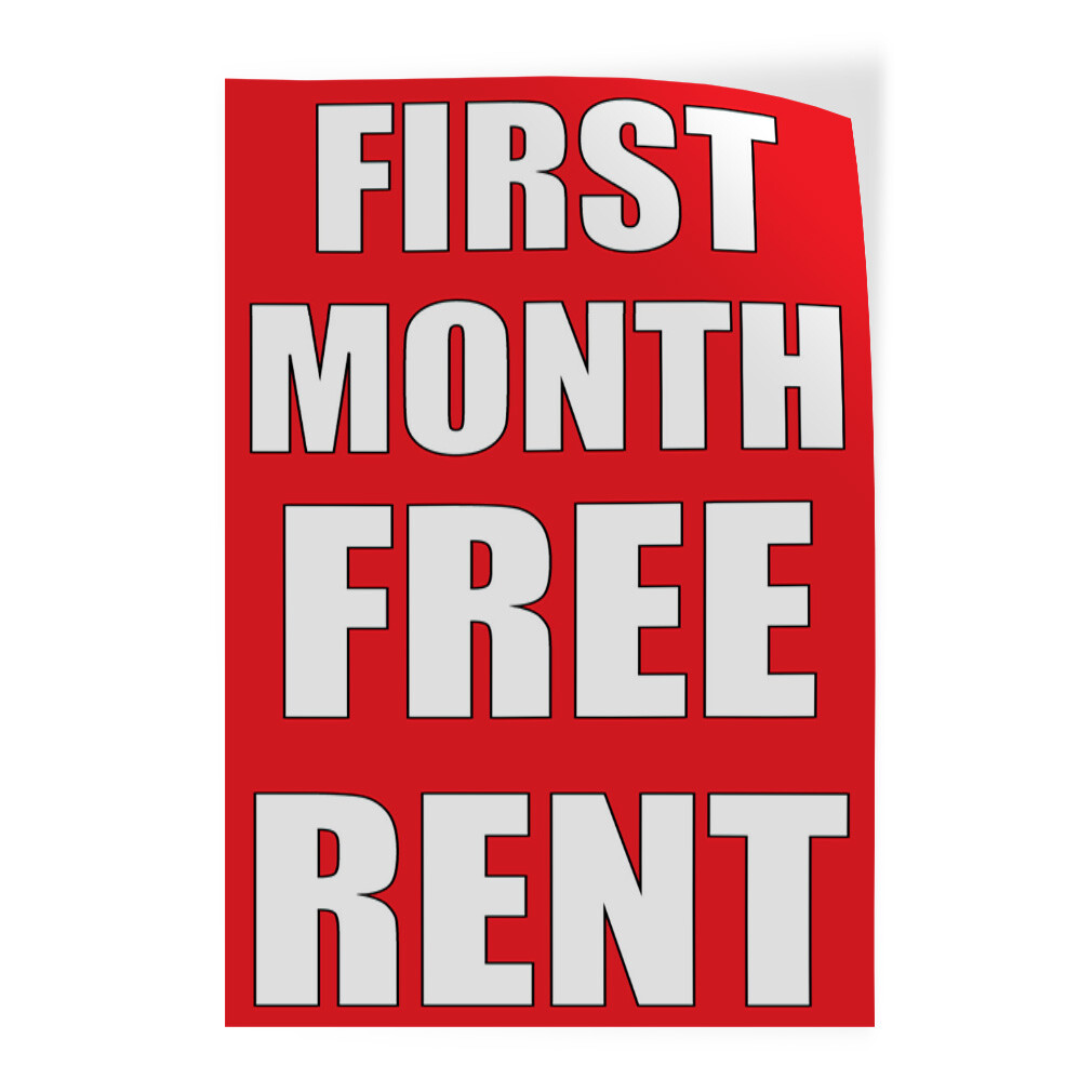 Door Decals Vertical Vinyl Stickers Multiple Sizes First Month Free Rent Vinyl