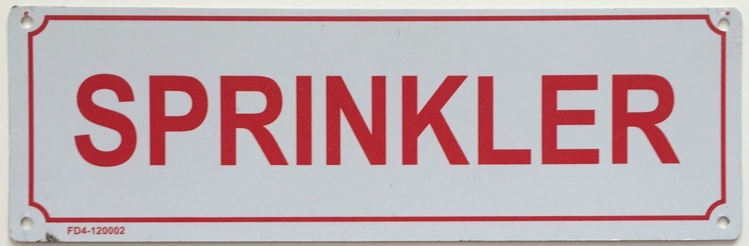SPRINKLER SIGN ( ALUMINIUM 4×12 -Rust Free )-REF24-1027