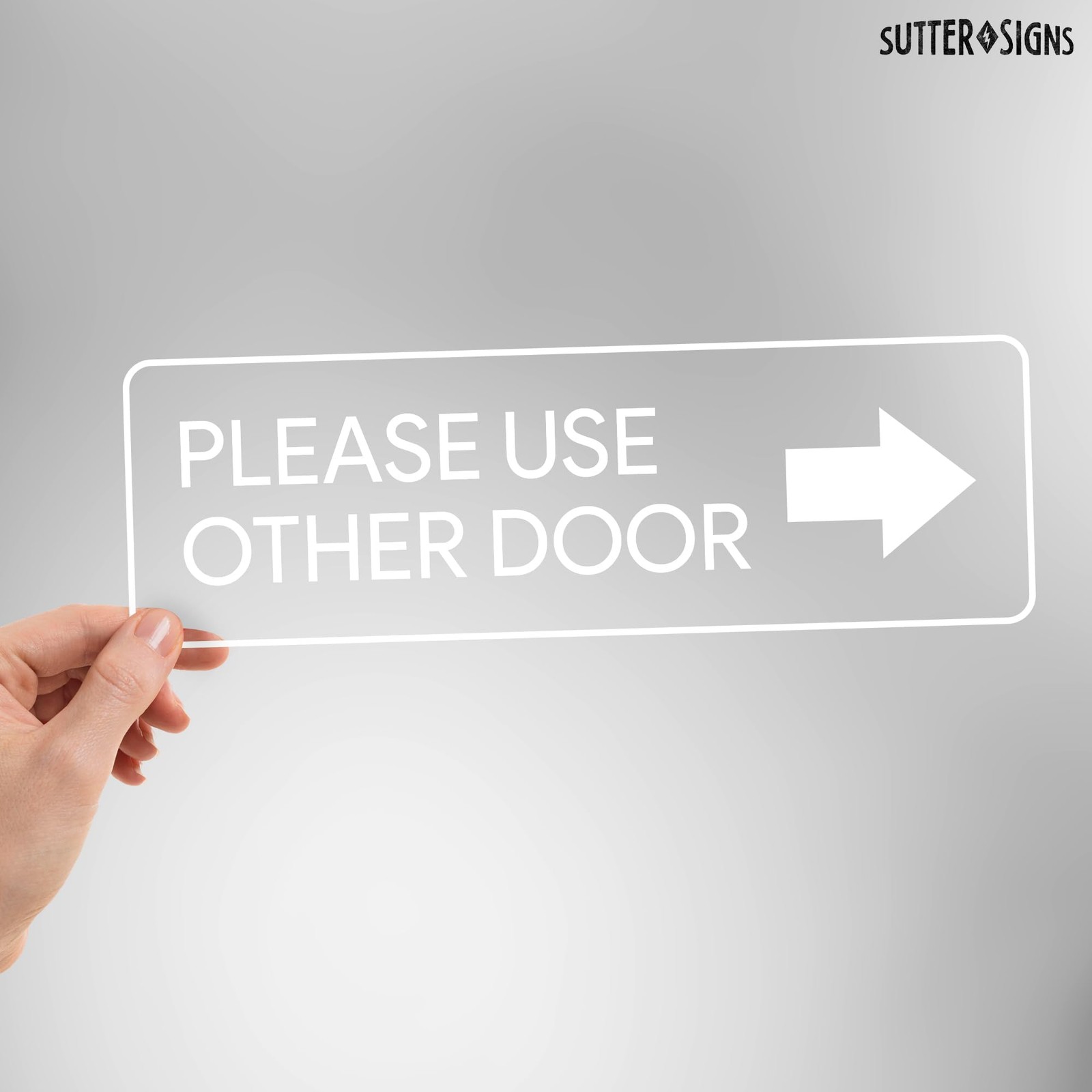 Please Use Other Door Stickers, Left and Right Arrow Decals, 12″ x 4″ Transpa…