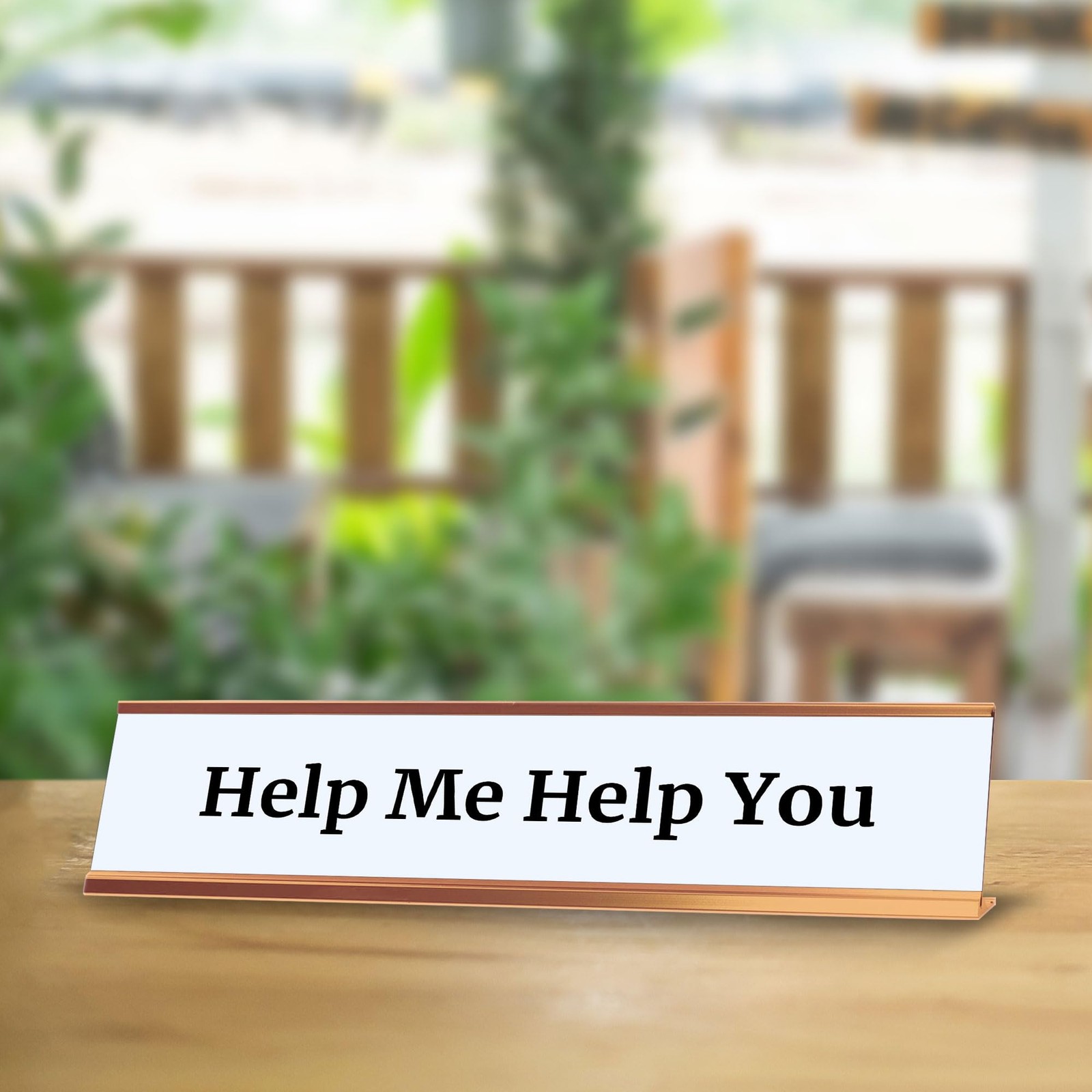 Help Me Help You 2 x 10″ Desk Sign | Funny Home & Office Decor