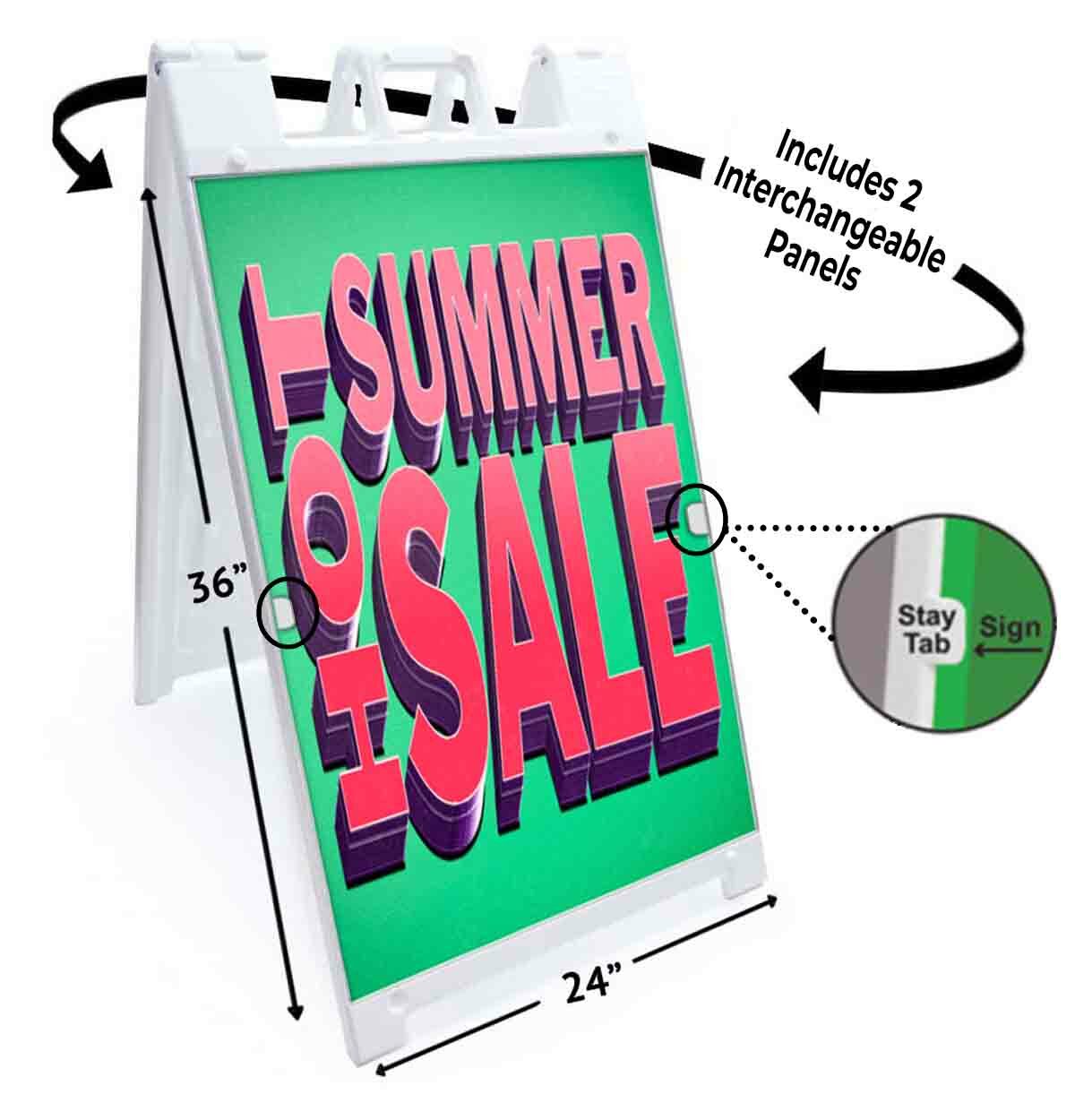 HOT SUMMER SALE Signicade 24×36 Aframe Sidewalk Sign Banner Decal DEALS SAVINGS