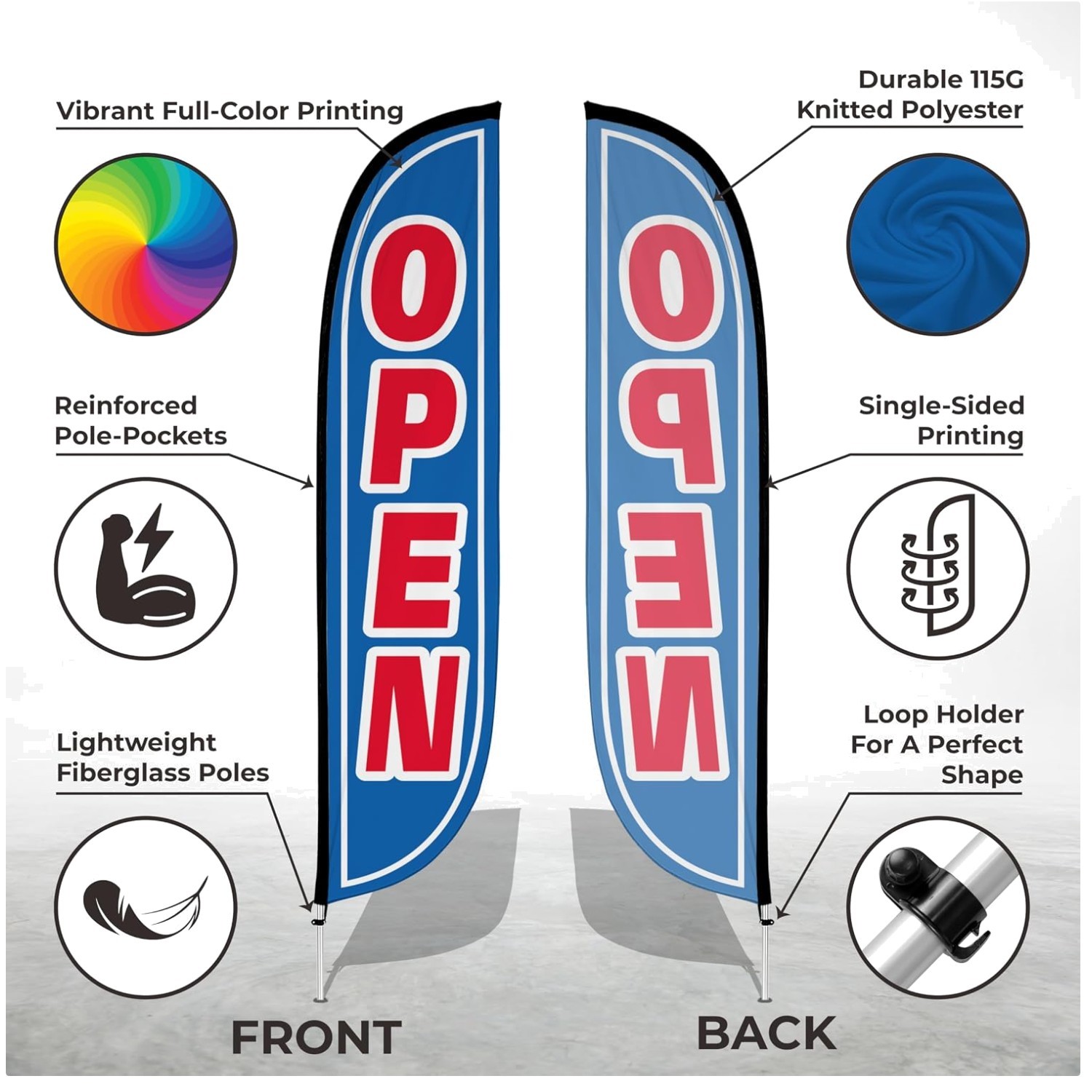 Eye-Catching 12ft Business Promotion Flag with Ground Spike