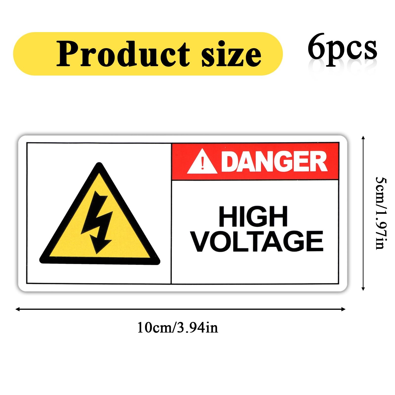 6 Sheets High Voltage Electric Panel Labels Industrial Warning Safety Stickers