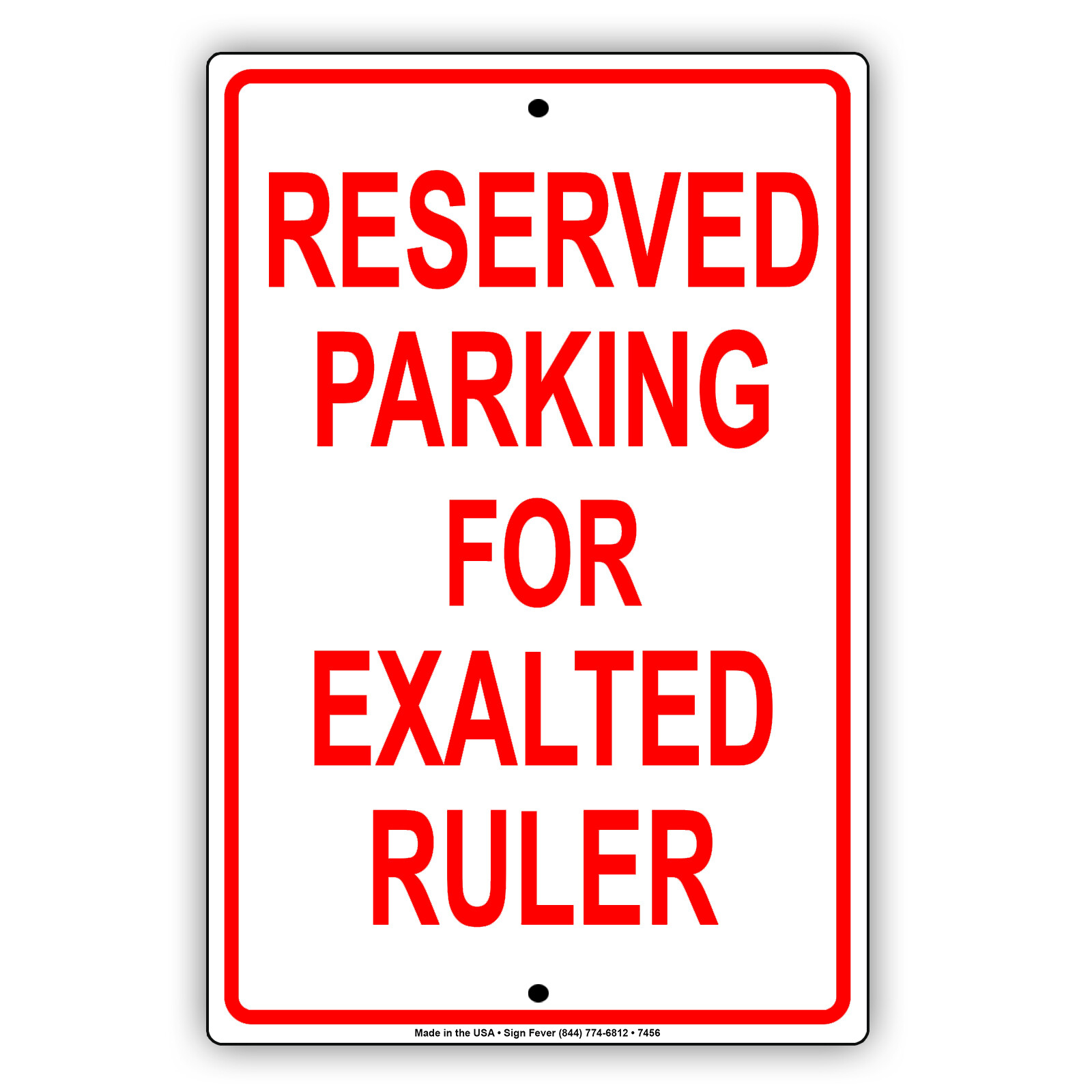 Reserved Parking For Exalted Ruler Wall Decor Novelty Notice Aluminum Metal Sign