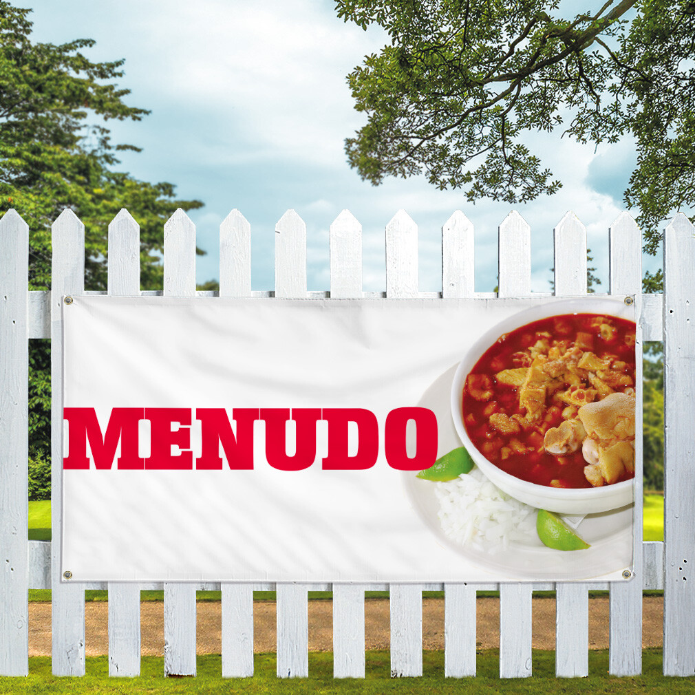 Vinyl Banner Multiple Sizes Menudo Restaurant Cafe Bar Restaurant & Food Outdoor