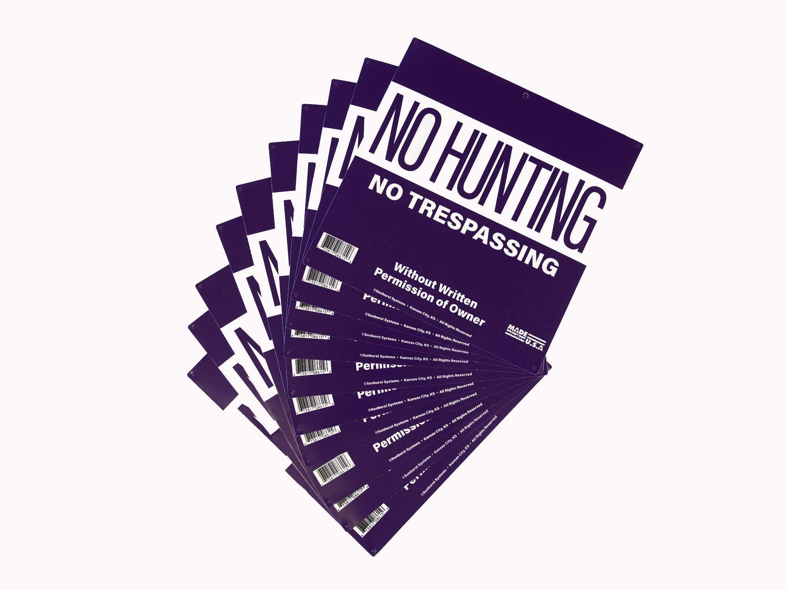 Sunburst Systems 8616 No Hunting/Trespassing Property Marking Sign, 12″ x 12″…