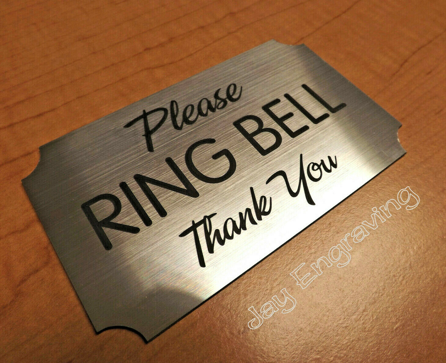 Engraved ~ Please RING BELL Silver Wall Door Sign Small Business Home Office