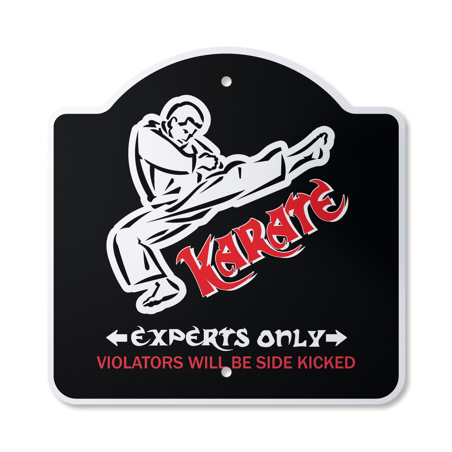 Karate Plastic Sign Parking Martial Arts Black Belt Master Instructor