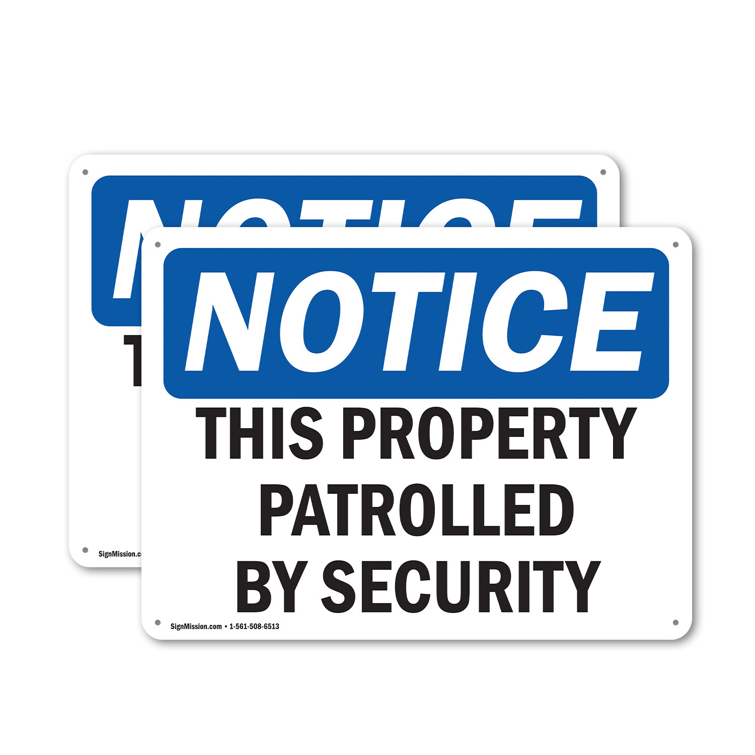 (2 Pack) This Property Patrolled By Security OSHA Notice Sign Decal Metal