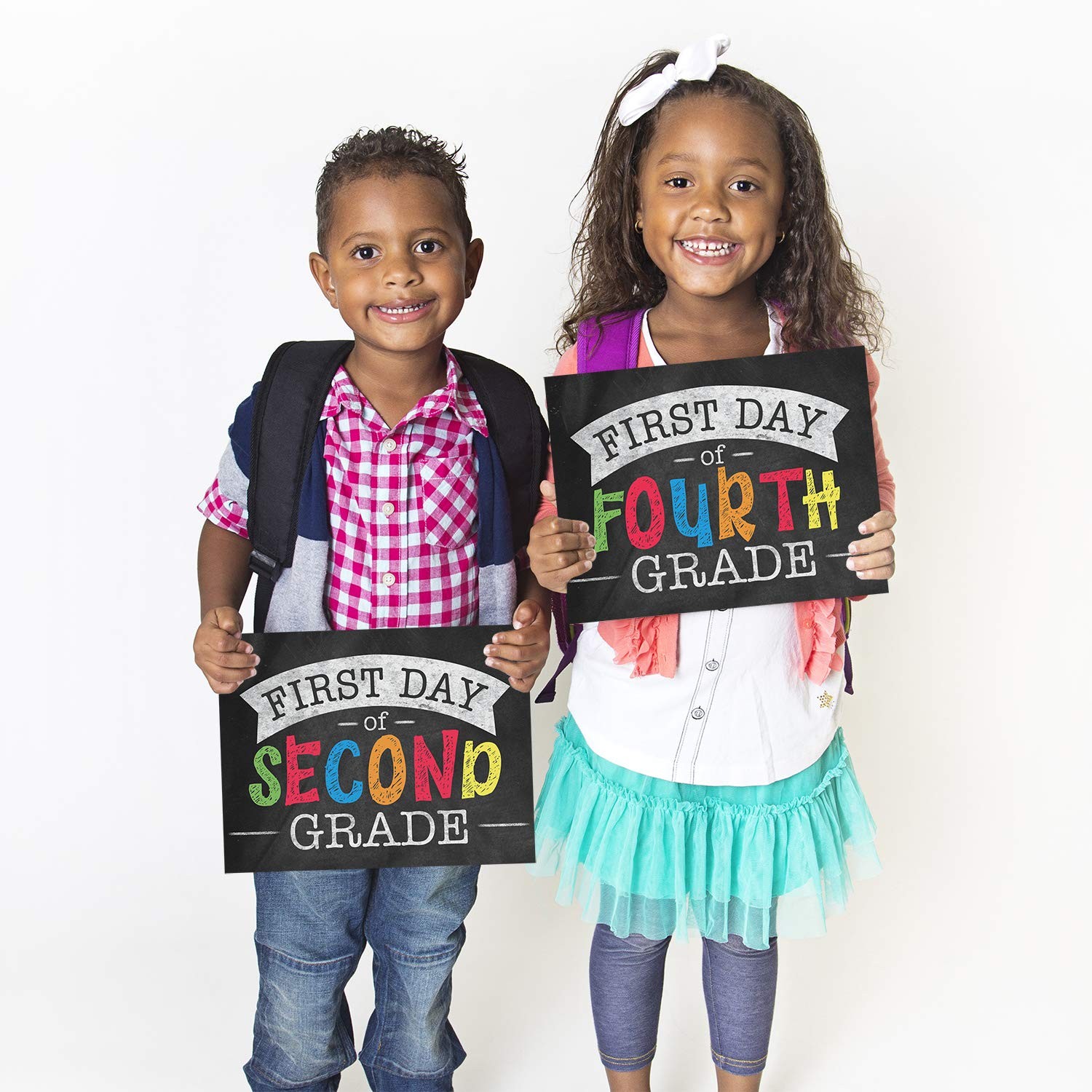 First and Last Day of School Signs 11×8.5 Inch Chalkboard Look Photo Prop