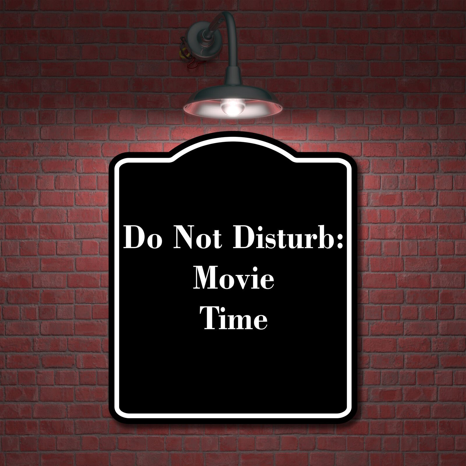 Do Not Disturb Movie Time BLACK Aluminum Composite Sign