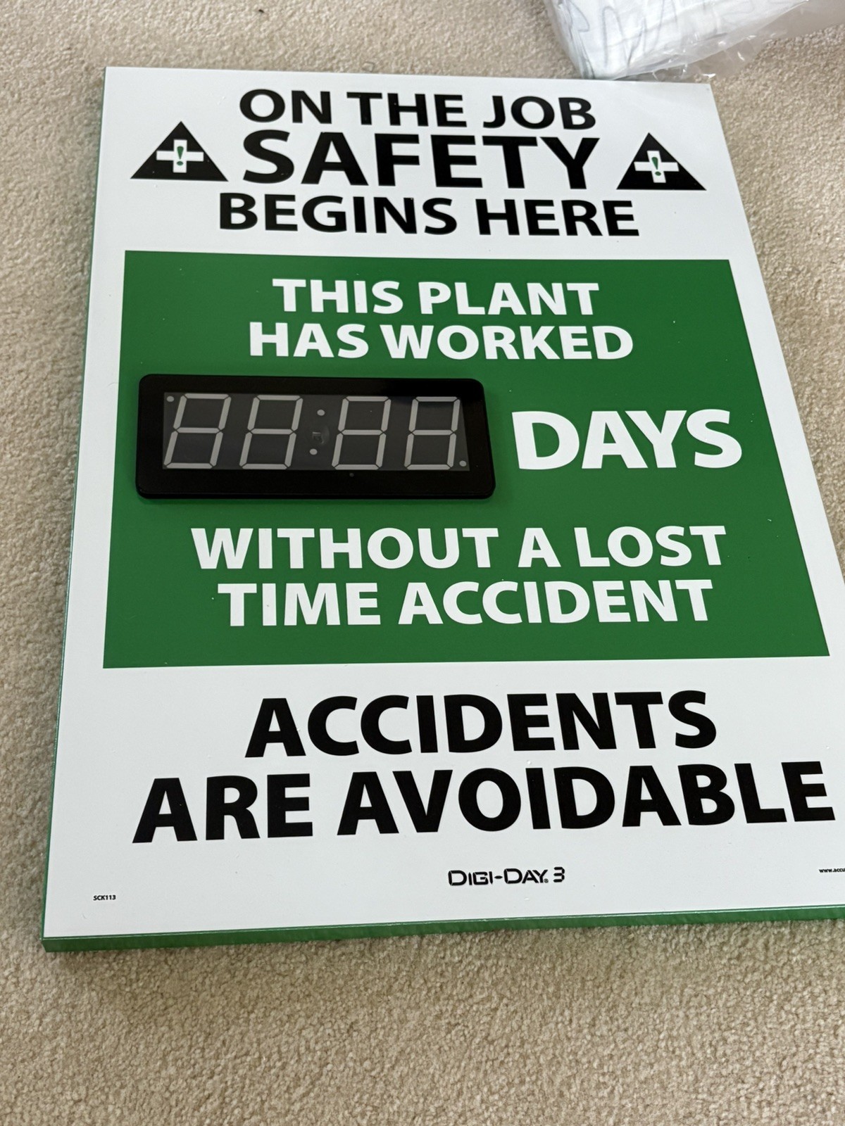 On Job Safety Sign With Counter New