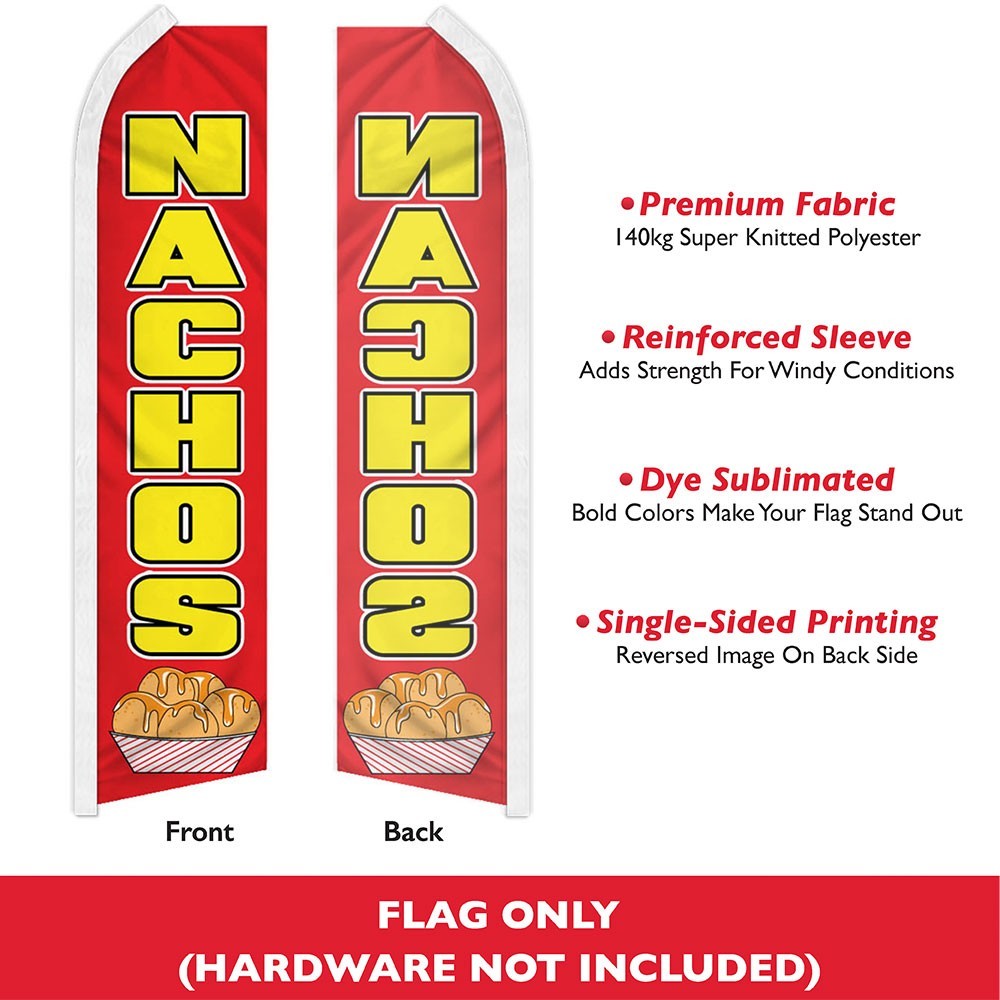 Nachos Swooper Advertising Food Banner Flag Fair Foods & Drive-In Food Vendors