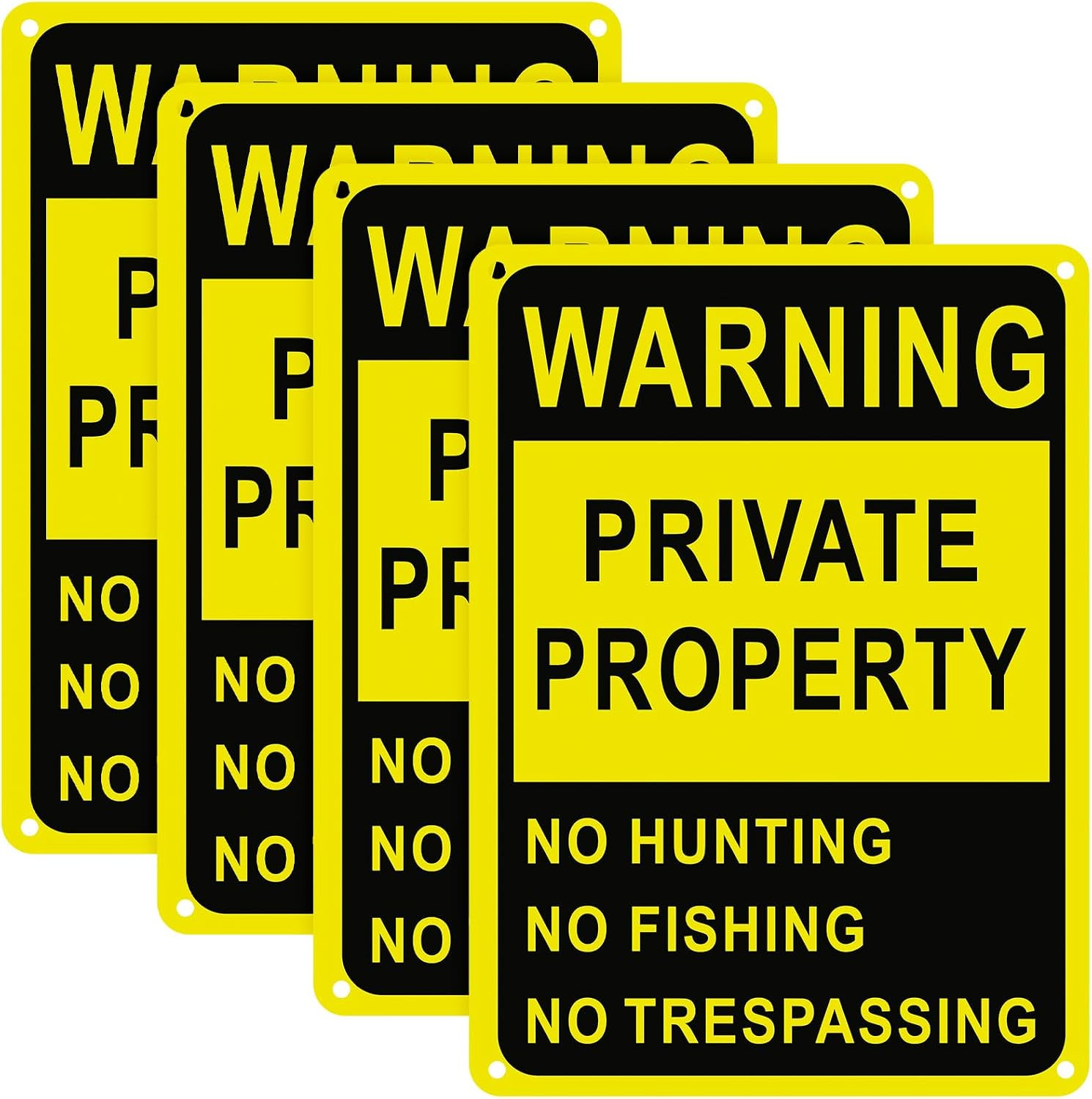 4 Pcs Posted No Trespassing Signs Private Property 10 X 7 Inch No Hunting Signs