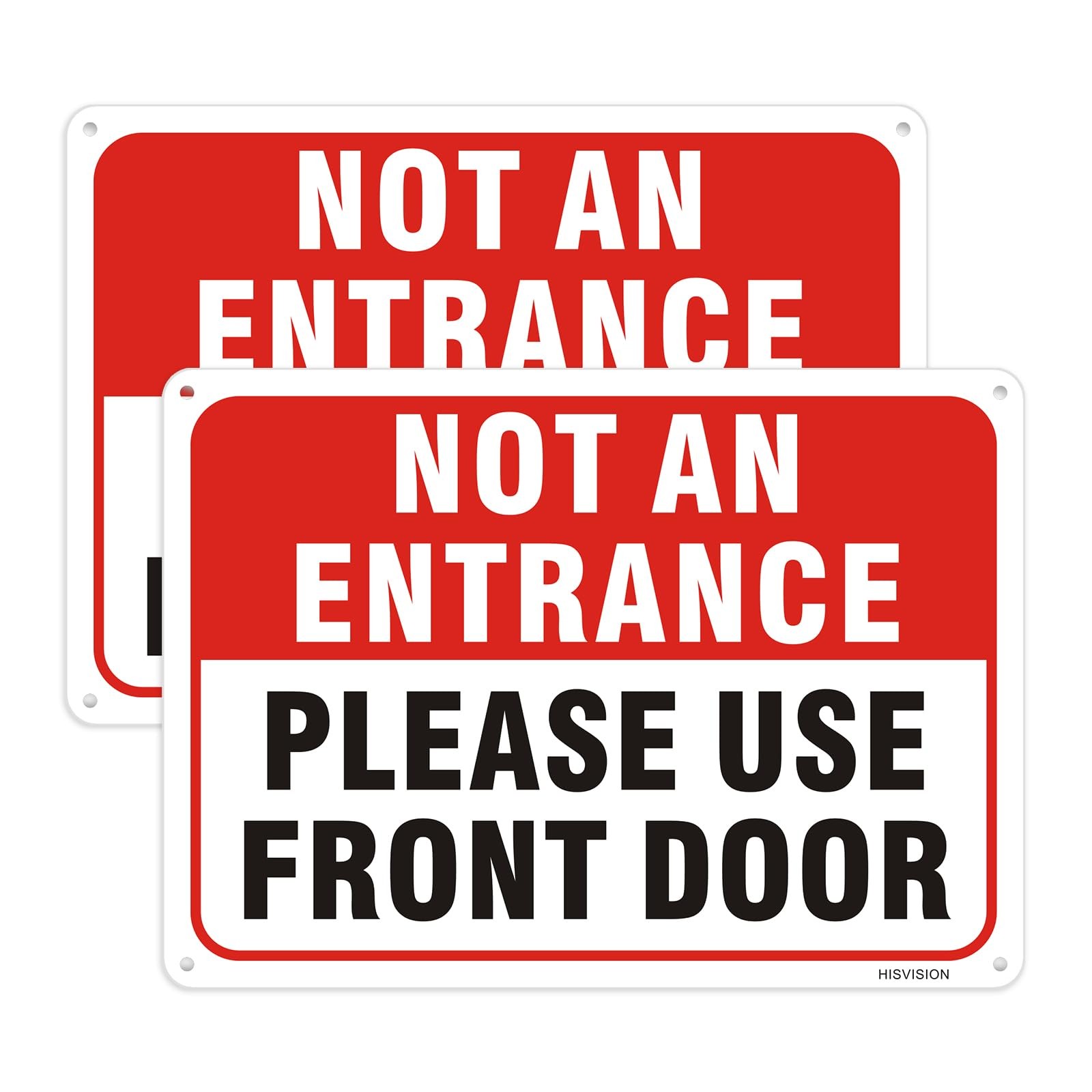 2 Pack Not an Entrance Please Use Front Door Sign, 10″x7″ Do Not Enter Door S…