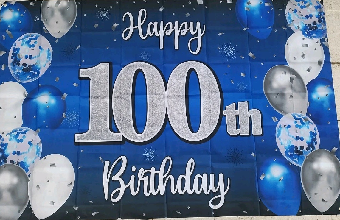 Happy 100th Birthday 3’x5′ Banner Milestone Party