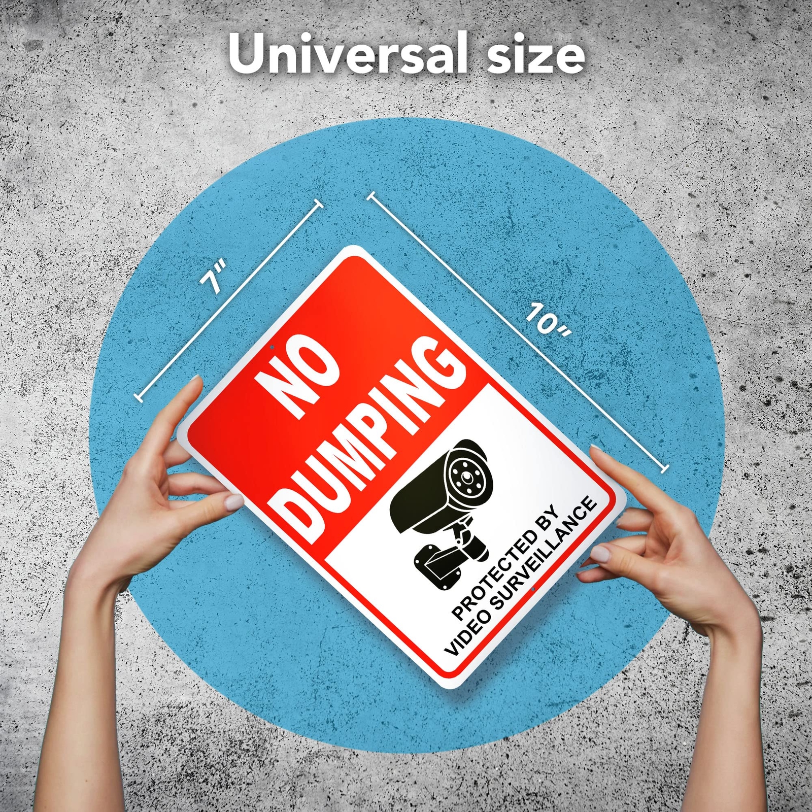 2 Pack No Dumping Aluminum Sign Rust-Free UV Protected and Weatherproof, 10×7 In