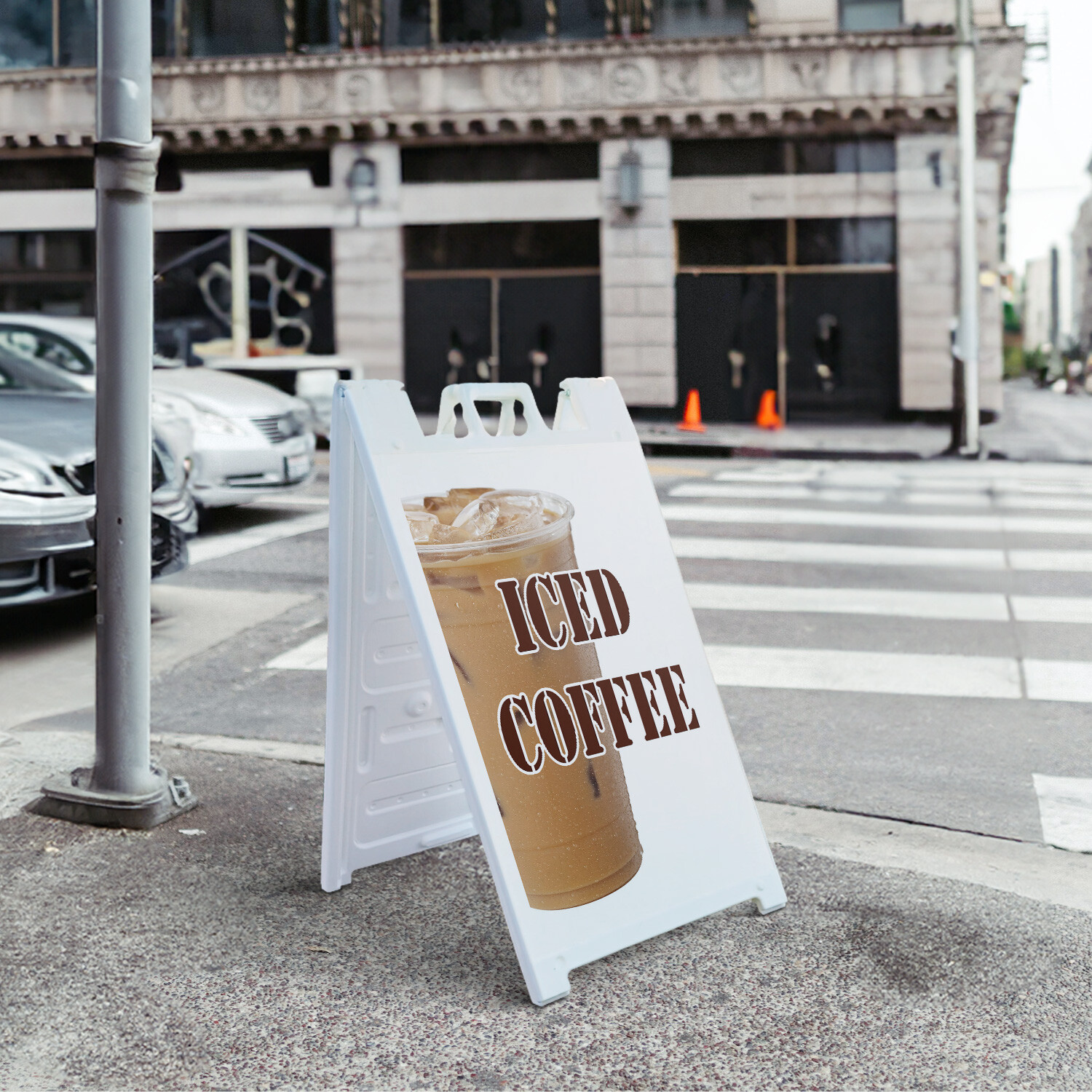 A-frame Sidewalk Iced Coffee 24″ x 36″ Double Sided A-Frame Sidewalk Sign