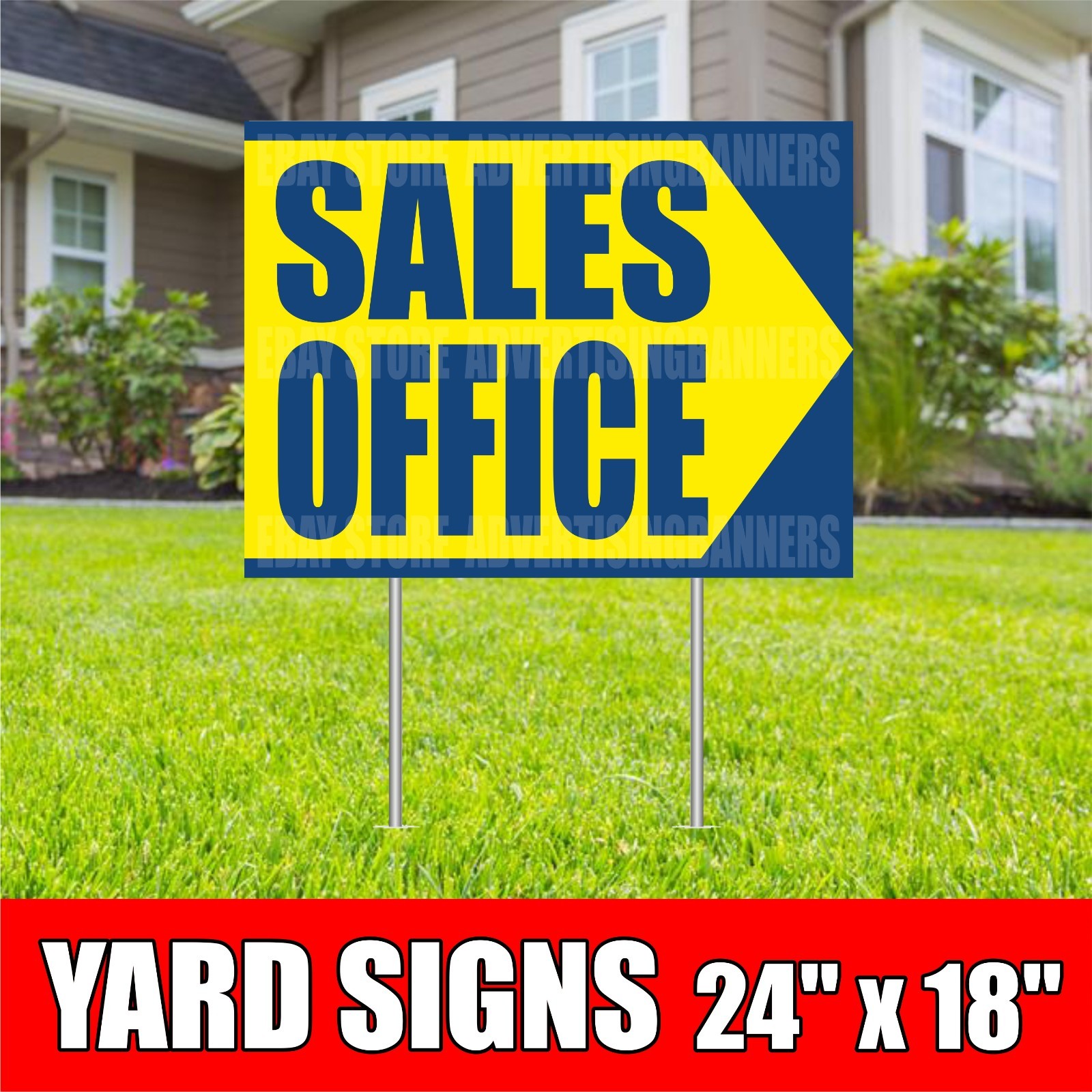 SALES OFFICE Yard Sign with H-Stakes space home realtor estate rent lease