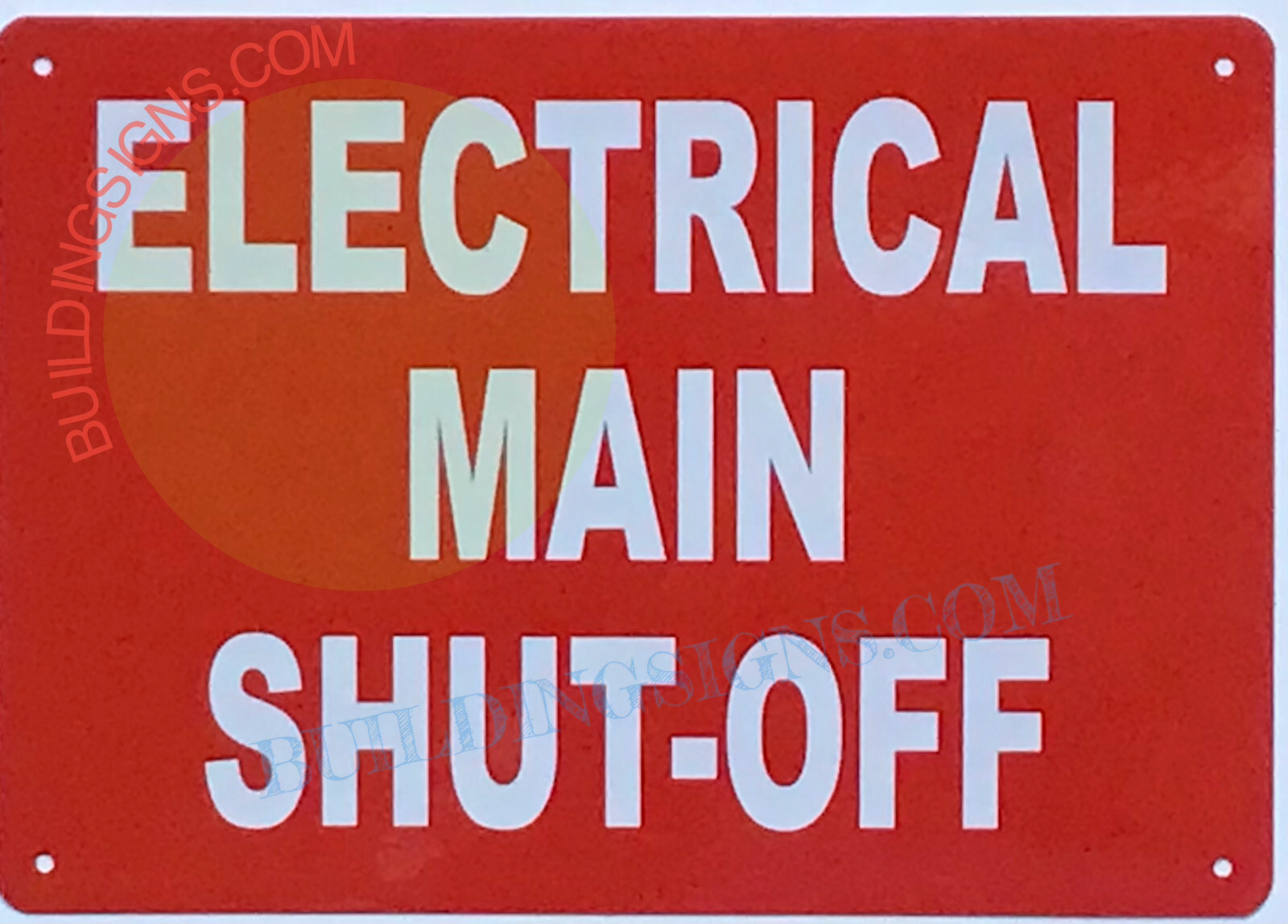 ELECTRICAL MAIN SHUT OFF SIGN RED (7×10,Red,Aluminum)-REF24-1027